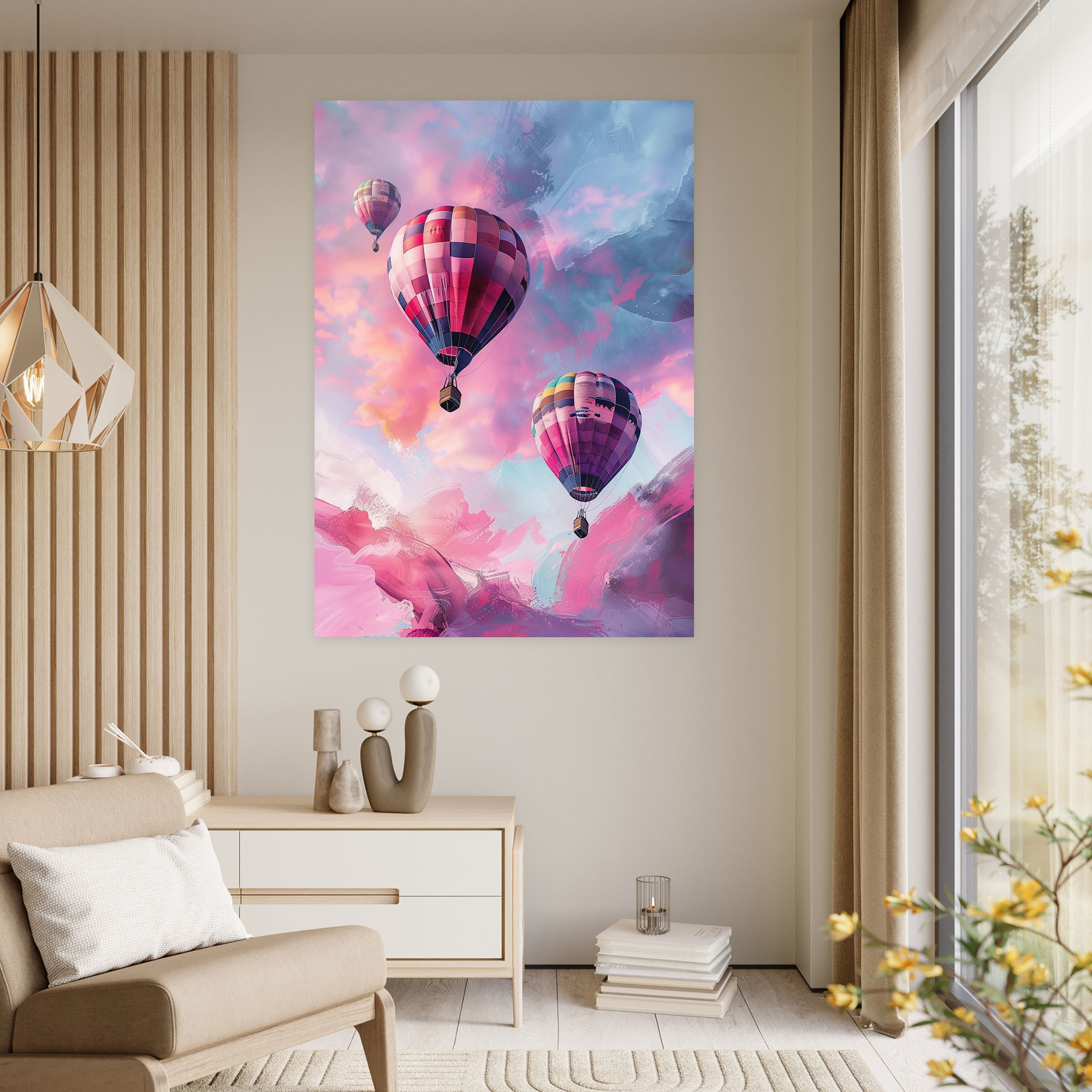 Ashvin Harrison Sıcak Hava Balonları Duvar Dekorasyonu - Ev Dekorasyonu Sıcak Hava Balonları Pastel Gökyüzü