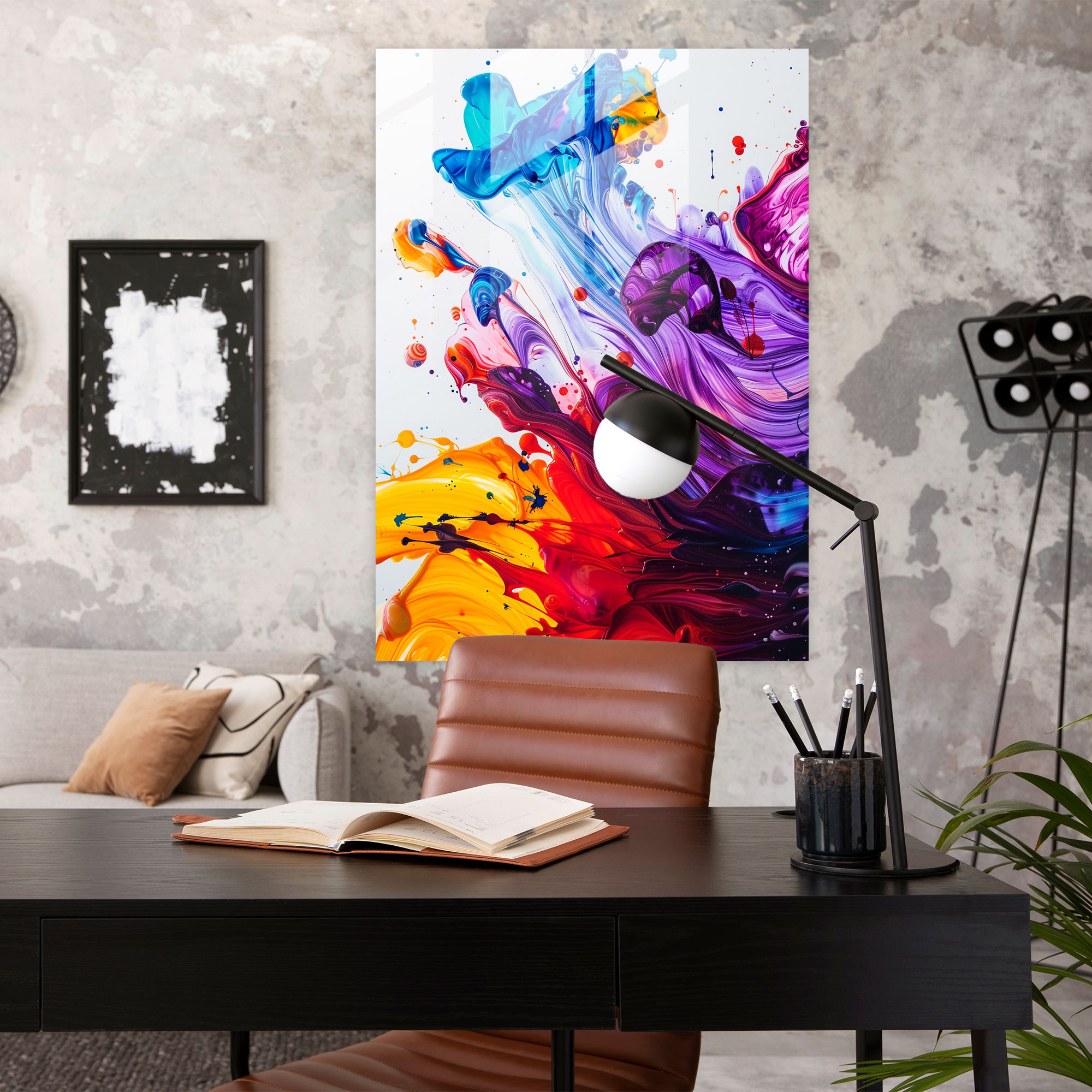 Ashvin Harrison Glass Print: Colorful Abstract Design - Ashvin Harrison, Ashvin Harrison, Abstract Design, Glass Print