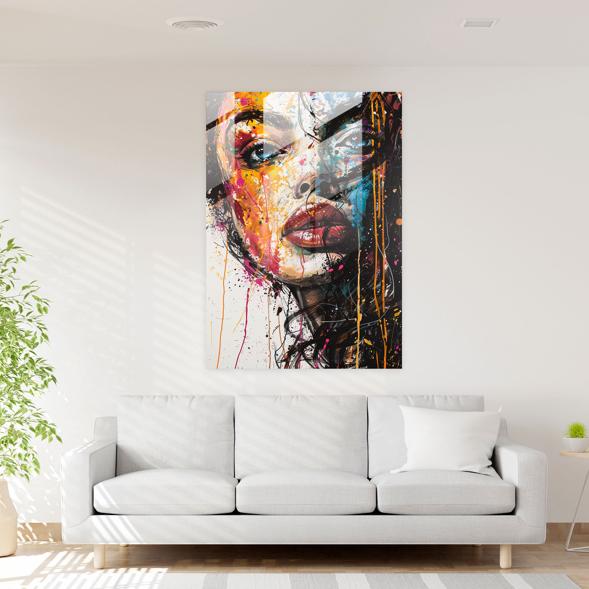 Ashvin Harrison Wall Decoration: Portrait Of A Woman - Ashvin Harrison, Glass Art, Modern Art, Glass Print