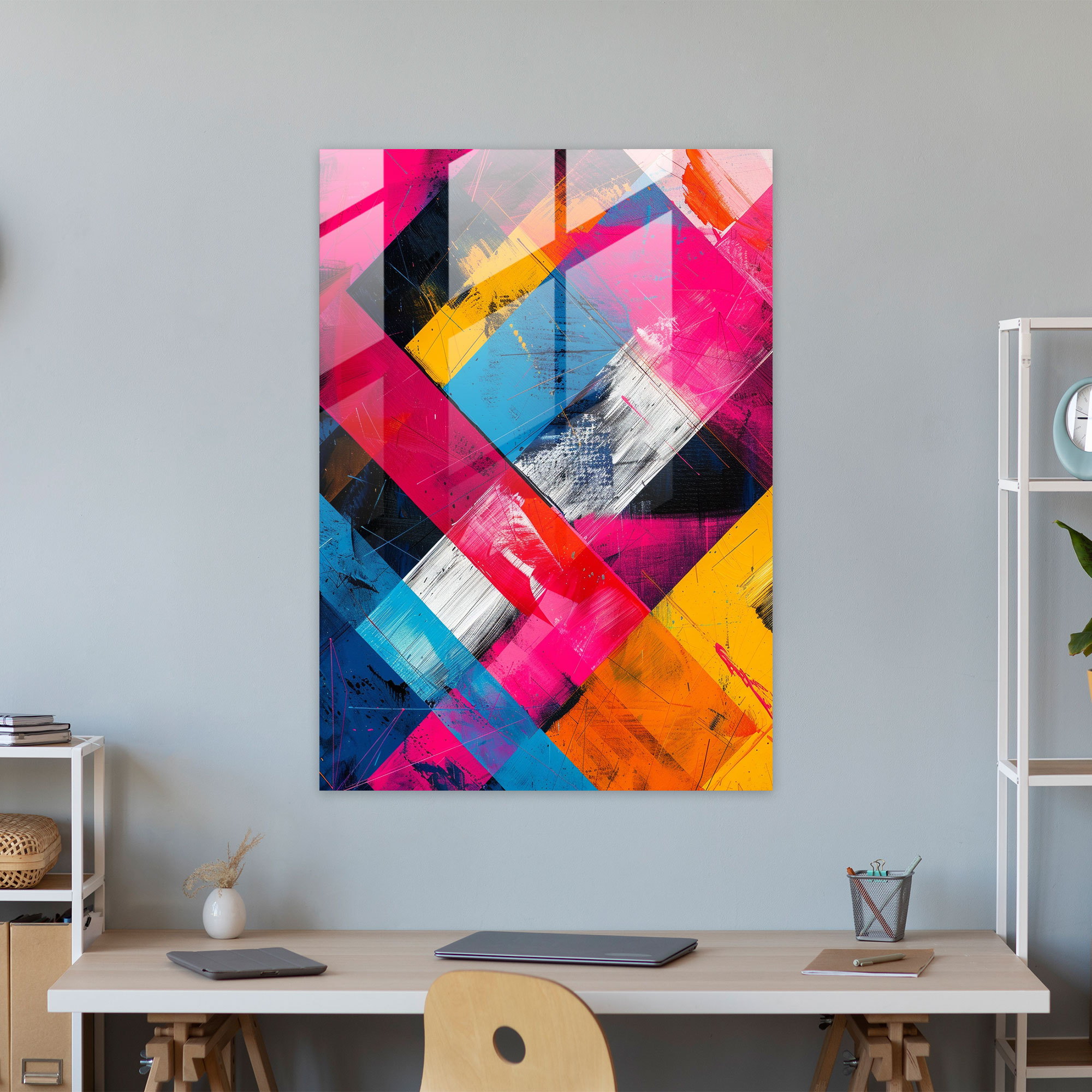 Ashvin Harrison Glass Print - Ashvin Harrison, Vibrant Colors, Modern Art, Glass Art