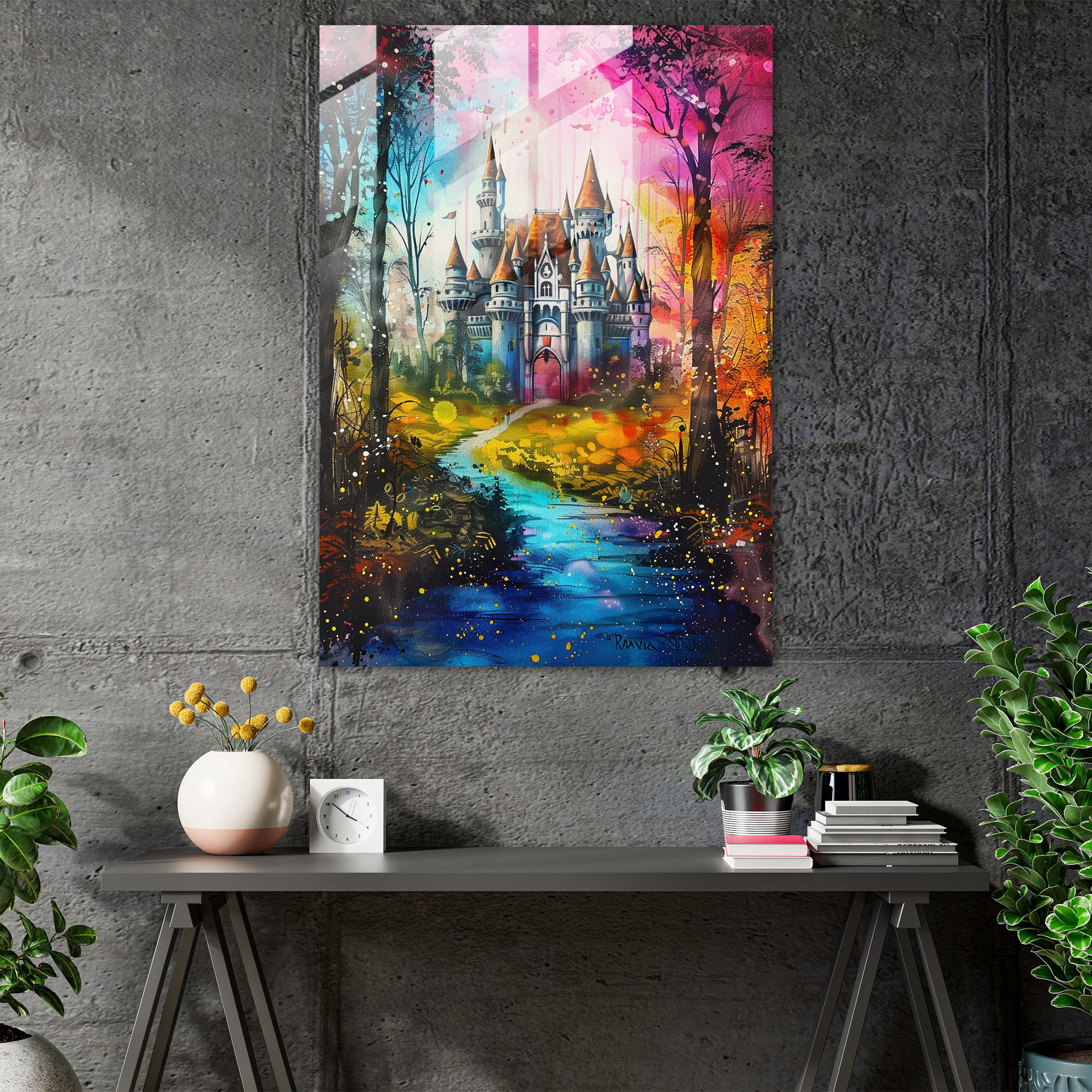 Enchanted Castle Glass Print - Ashvin Harrison, Modern Art, Glass Print, Ashvin Harrison
