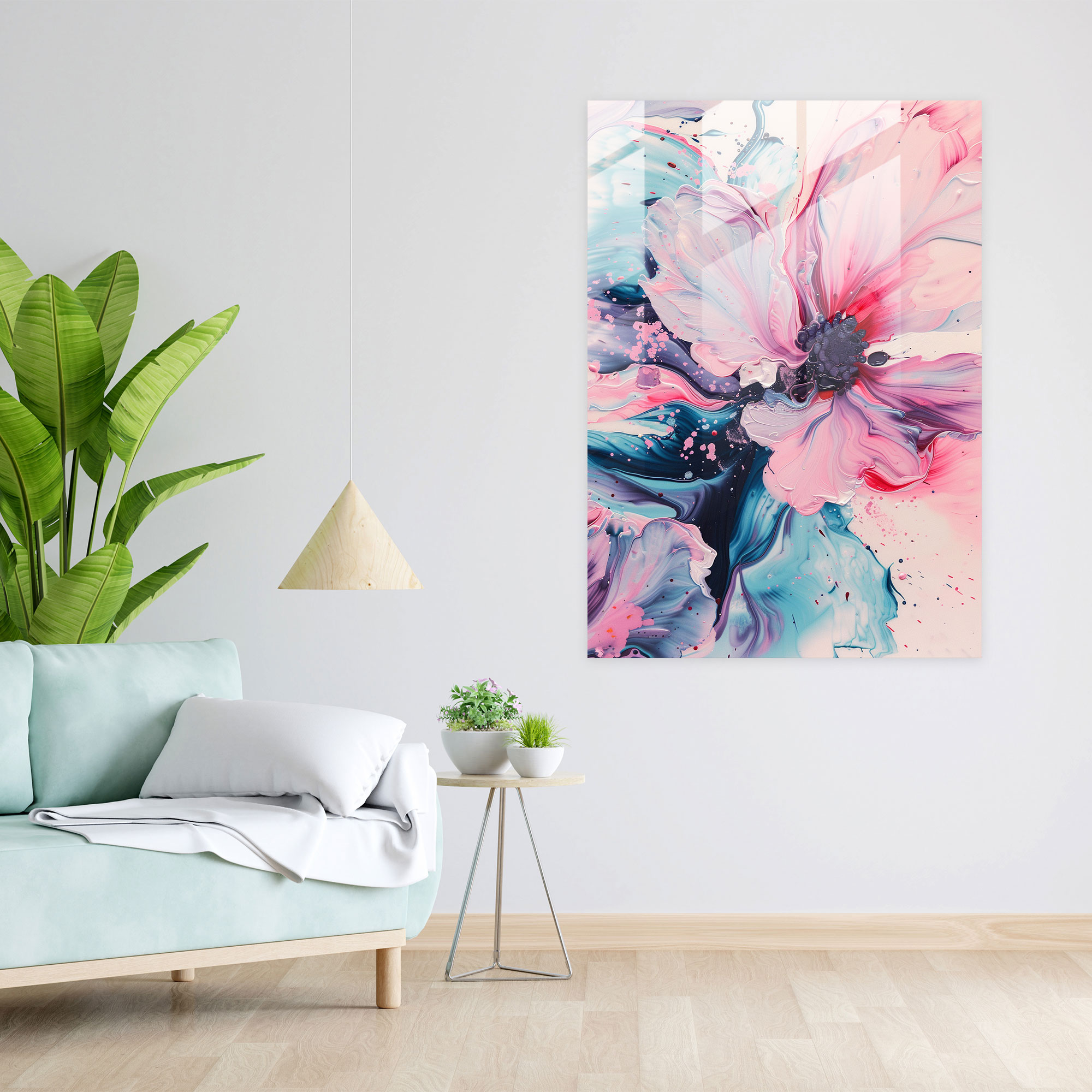 Pastel Blooms Glass Wall Art - Ashvin Harrison, Home Decoration, Glass Art, Glass Wall Art