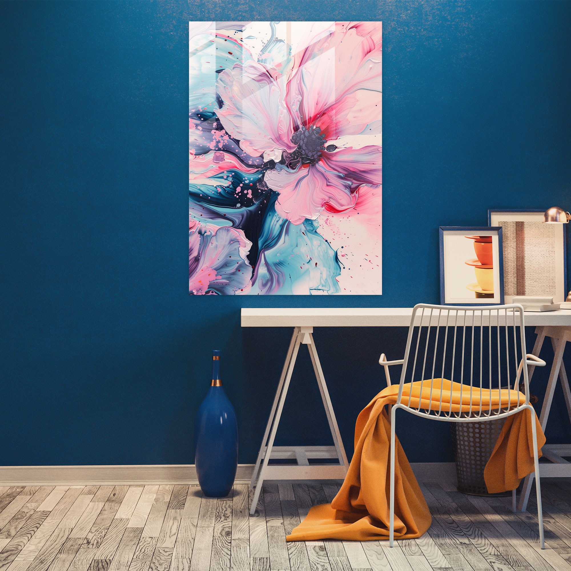 Pastel Blooms Glass Wall Art - Ashvin Harrison, Home Decoration, Glass Art, Glass Wall Art