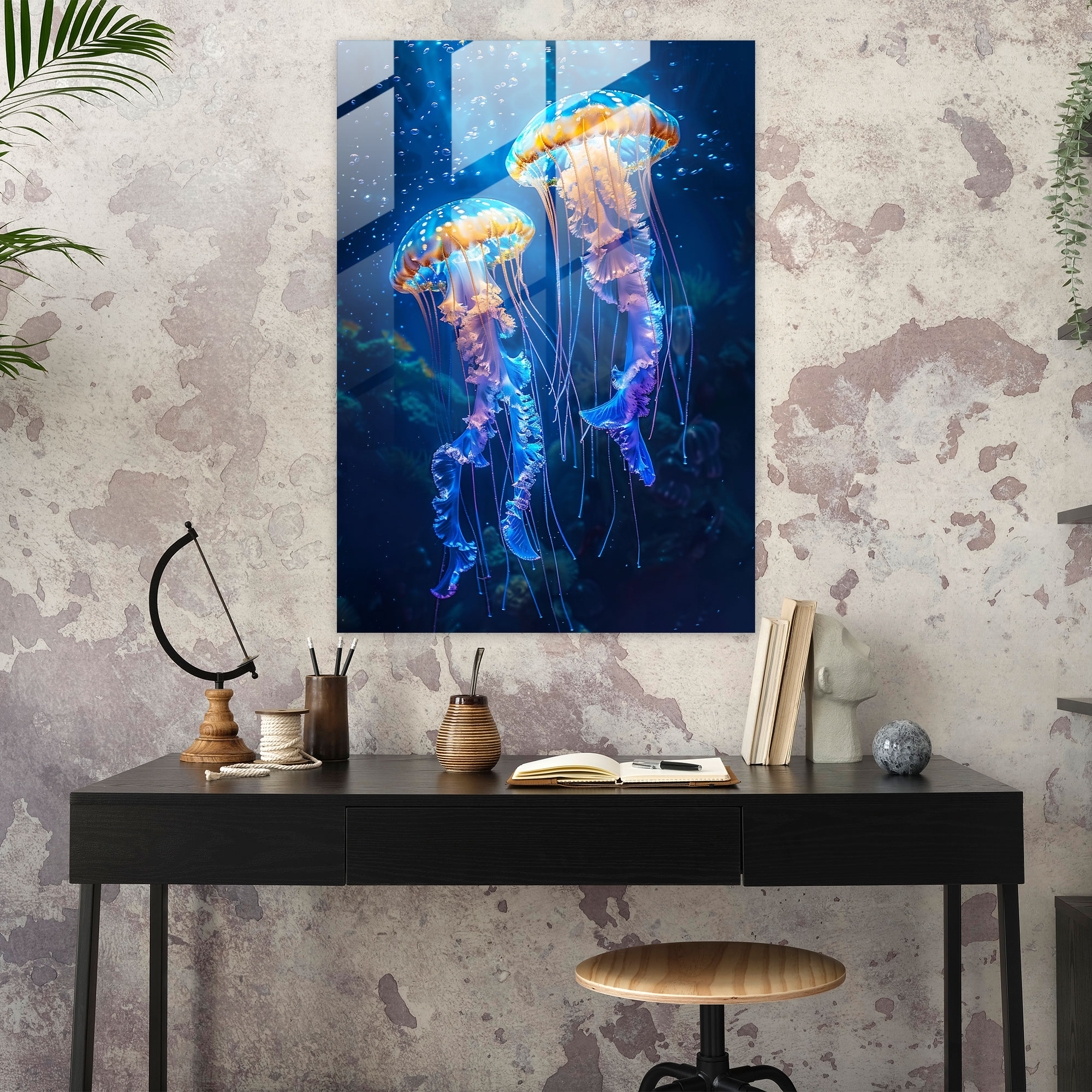 Ashvin Harrison Glass Wall Art - Surreal Underwater Scene - Ashvin Harrison, Glass Art, Ashvin Harrison, Glass Wall Art