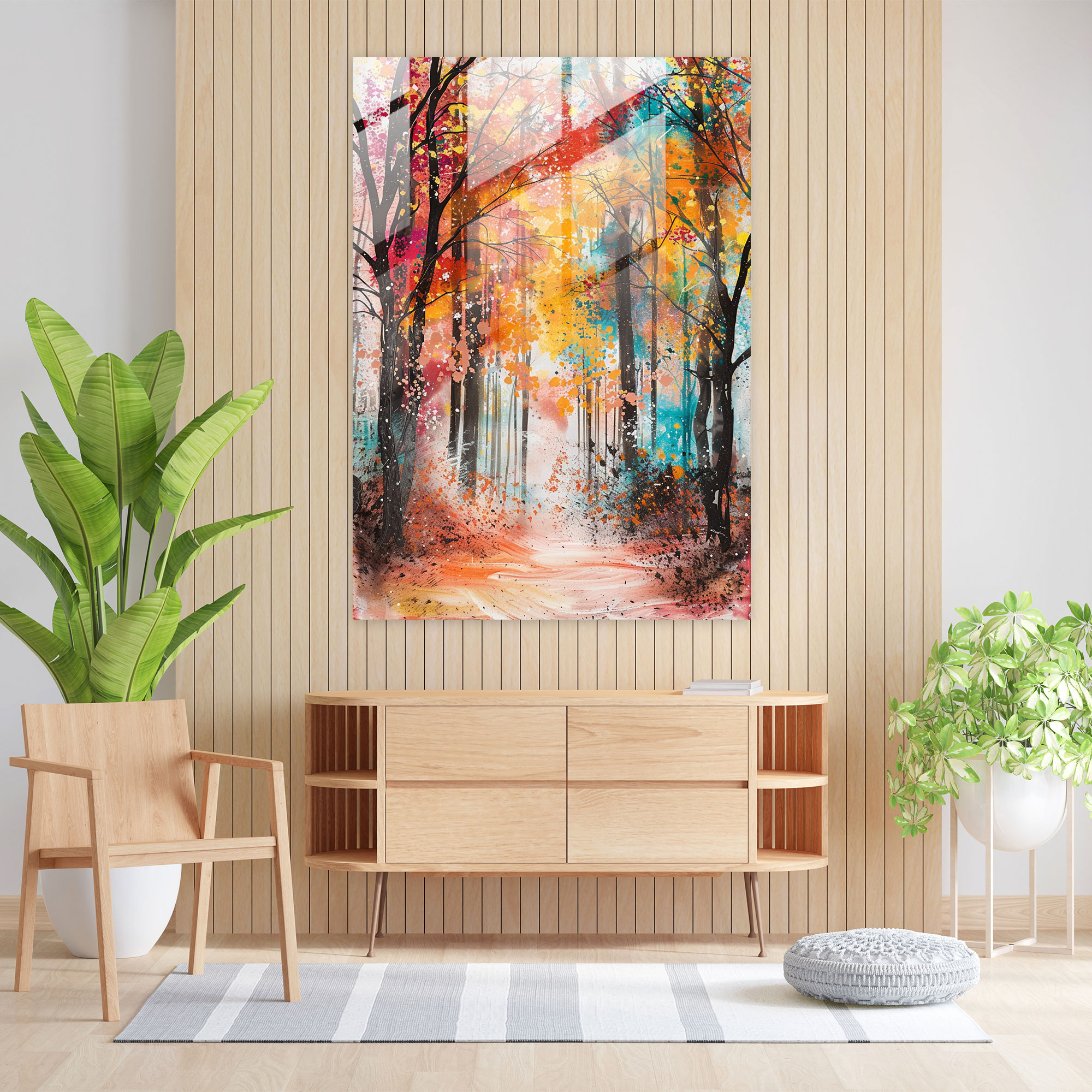 Ashvin Harrison Forest Glass Print - Ashvin Harrison, Glass Art, Home Decoration, Ashvin Harrison