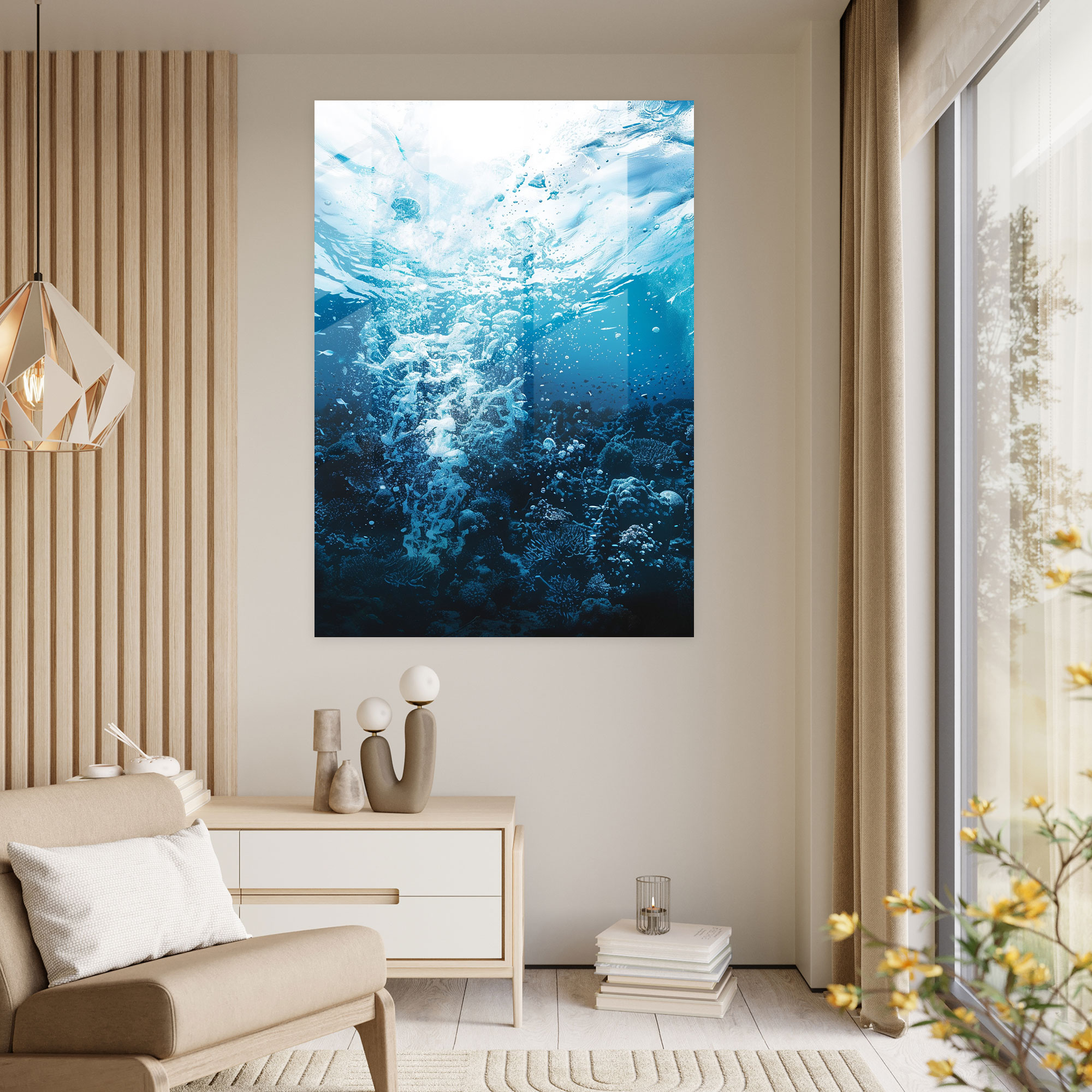 Ashvin Harrison Underwater Glass Print - Ashvin Harrison, Glass Art, Home Decoration, Glass Print
