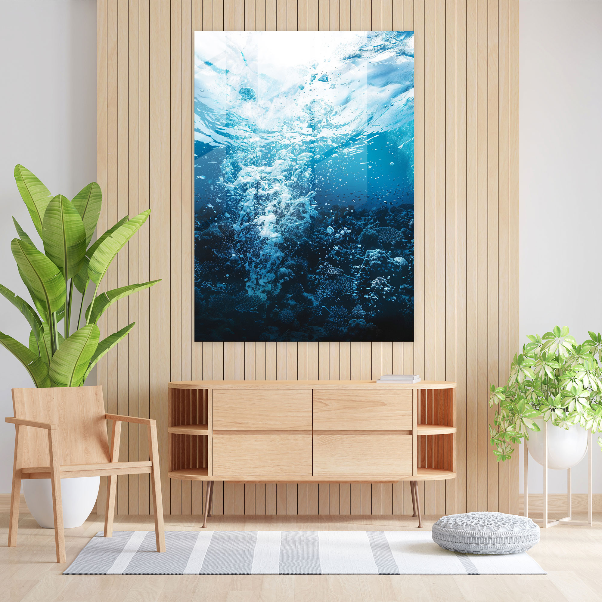 Ashvin Harrison Underwater Glass Print - Ashvin Harrison, Glass Art, Home Decoration, Glass Print