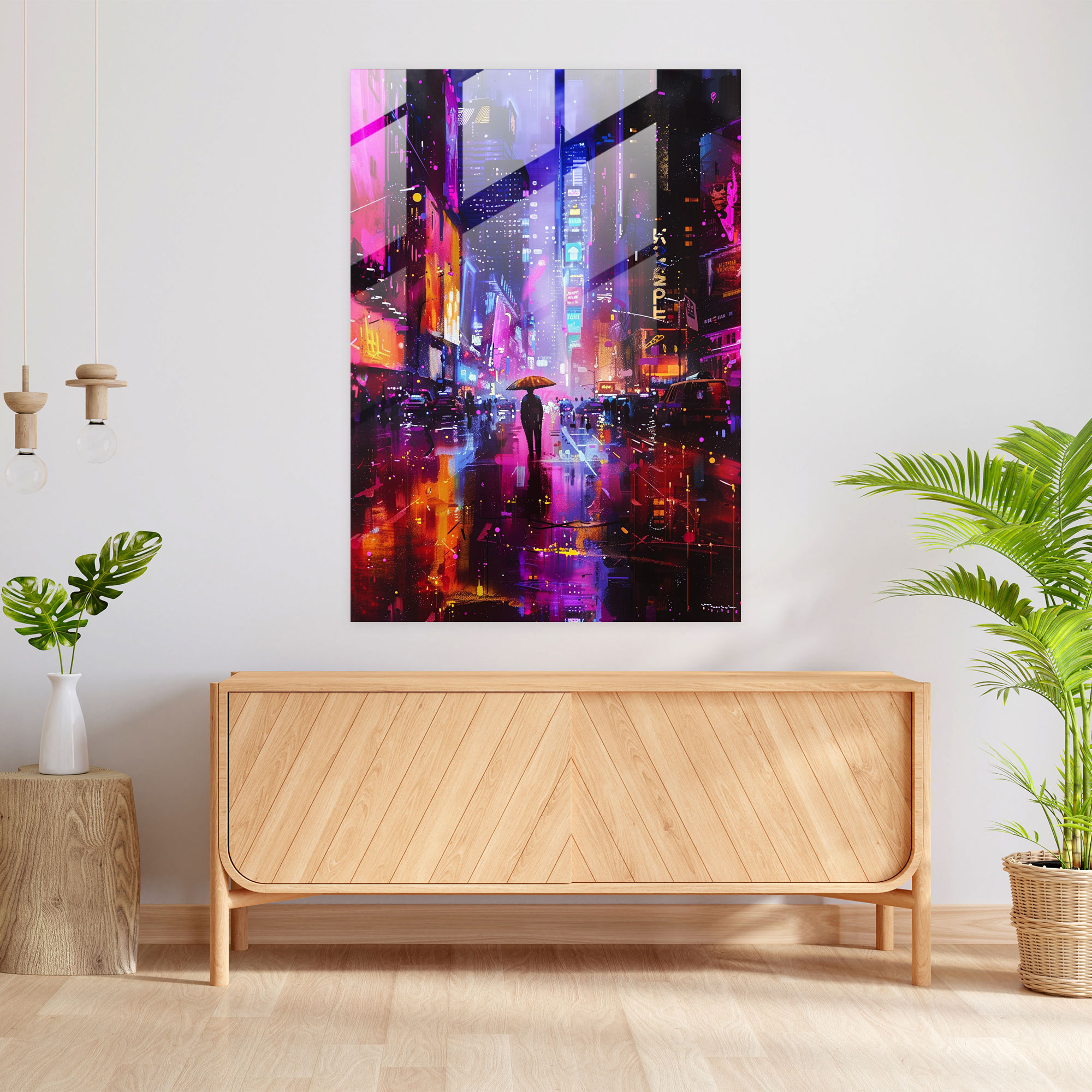 Ashvin Harrison Futuristic Cityscape Glass Wall Art - Ashvin Harrison, Ashvin Harrison, Glass Art, Wall Decoration