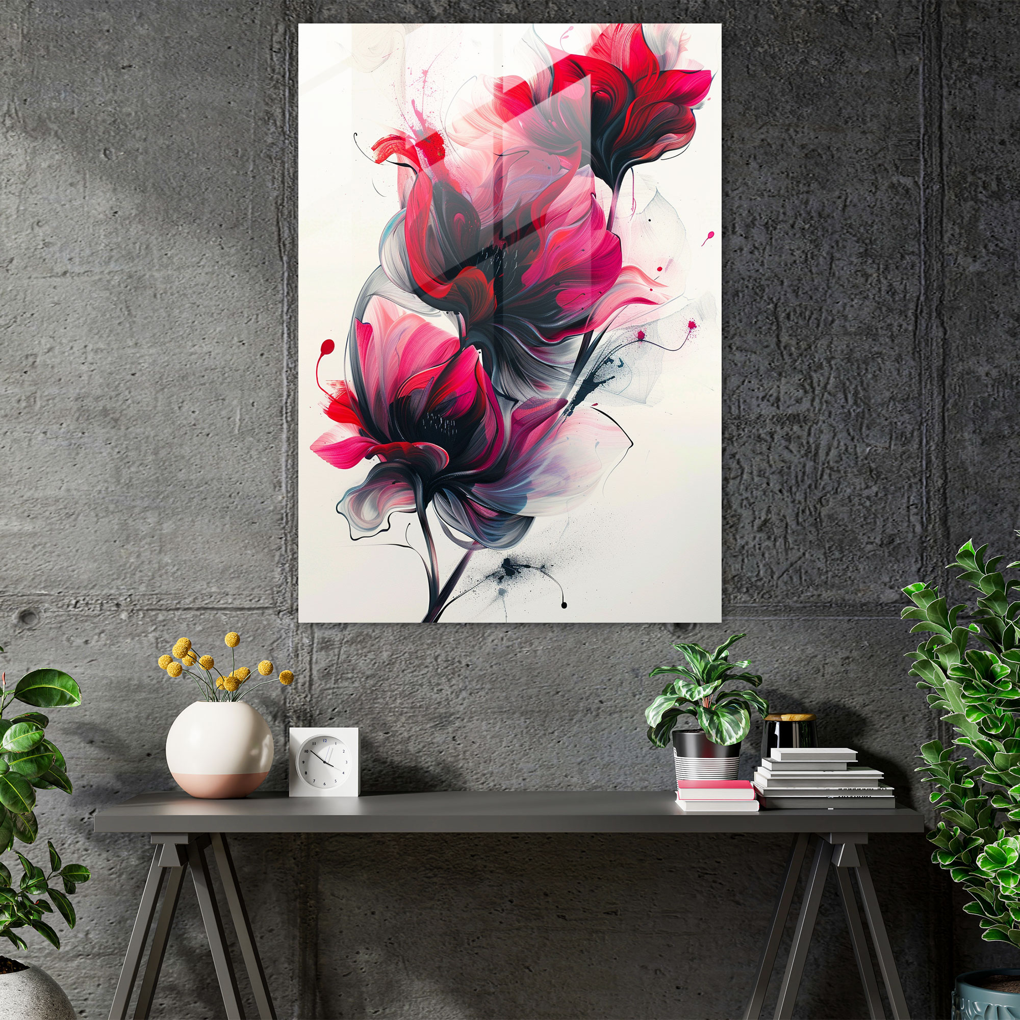 Ashvin Harrison Floral Glass Wall Art - Ashvin Harrison, Glass Wall Art, Glass Art, Wall Decoration