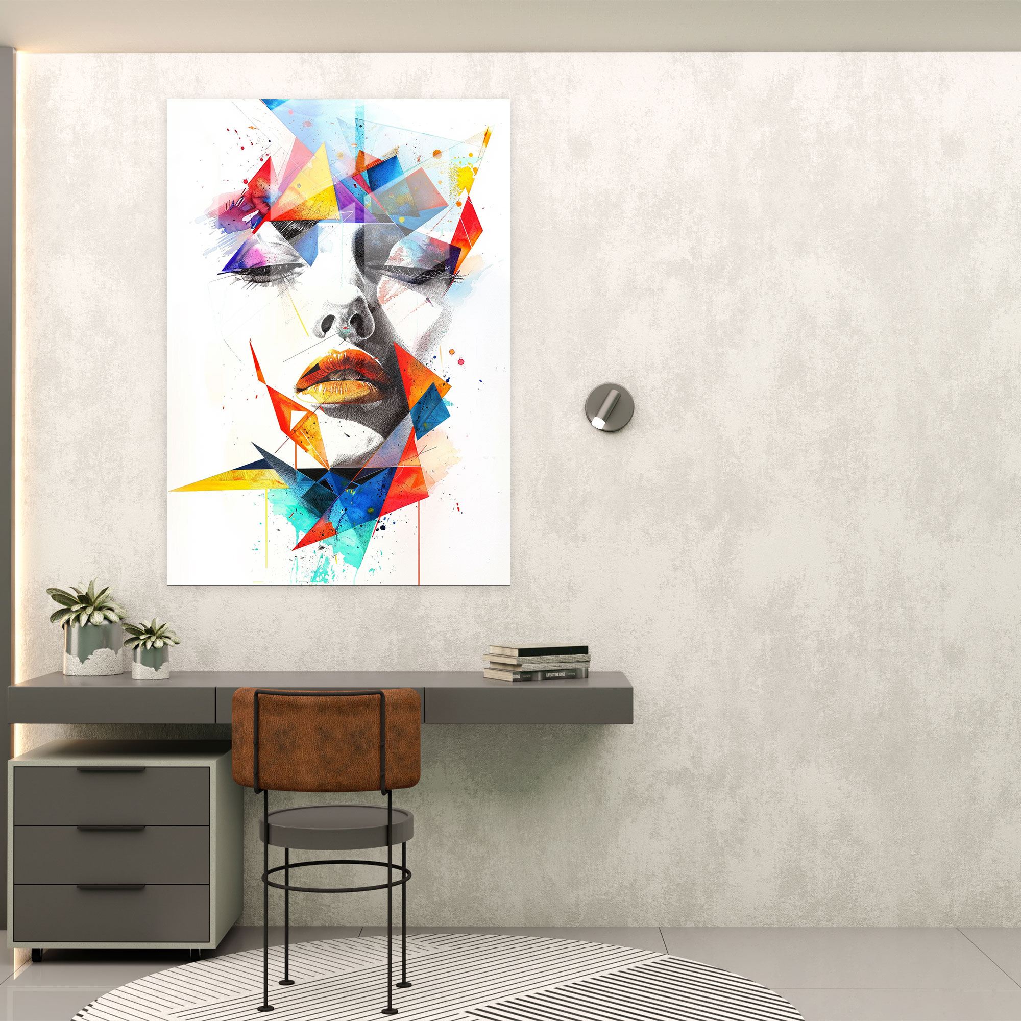 Ashvin Harrison Glass Wall Art: Colorful Geometric - Ashvin Harrison, Glass Wall Art, Home Decoration, Glass Art
