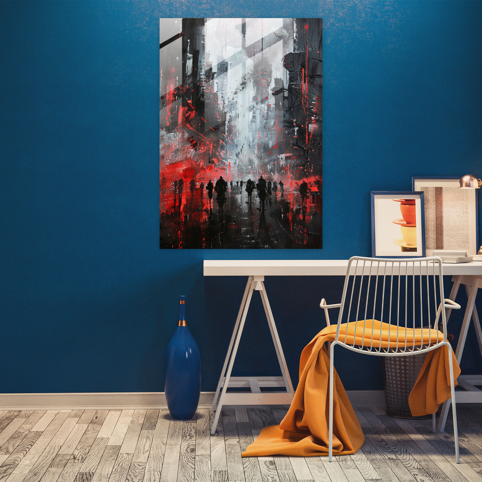 Ashvin Harrison Glass Art: Futuristic Cityscape - Ashvin Harrison, Glass Art, Ashvin Harrison, Home Decoration