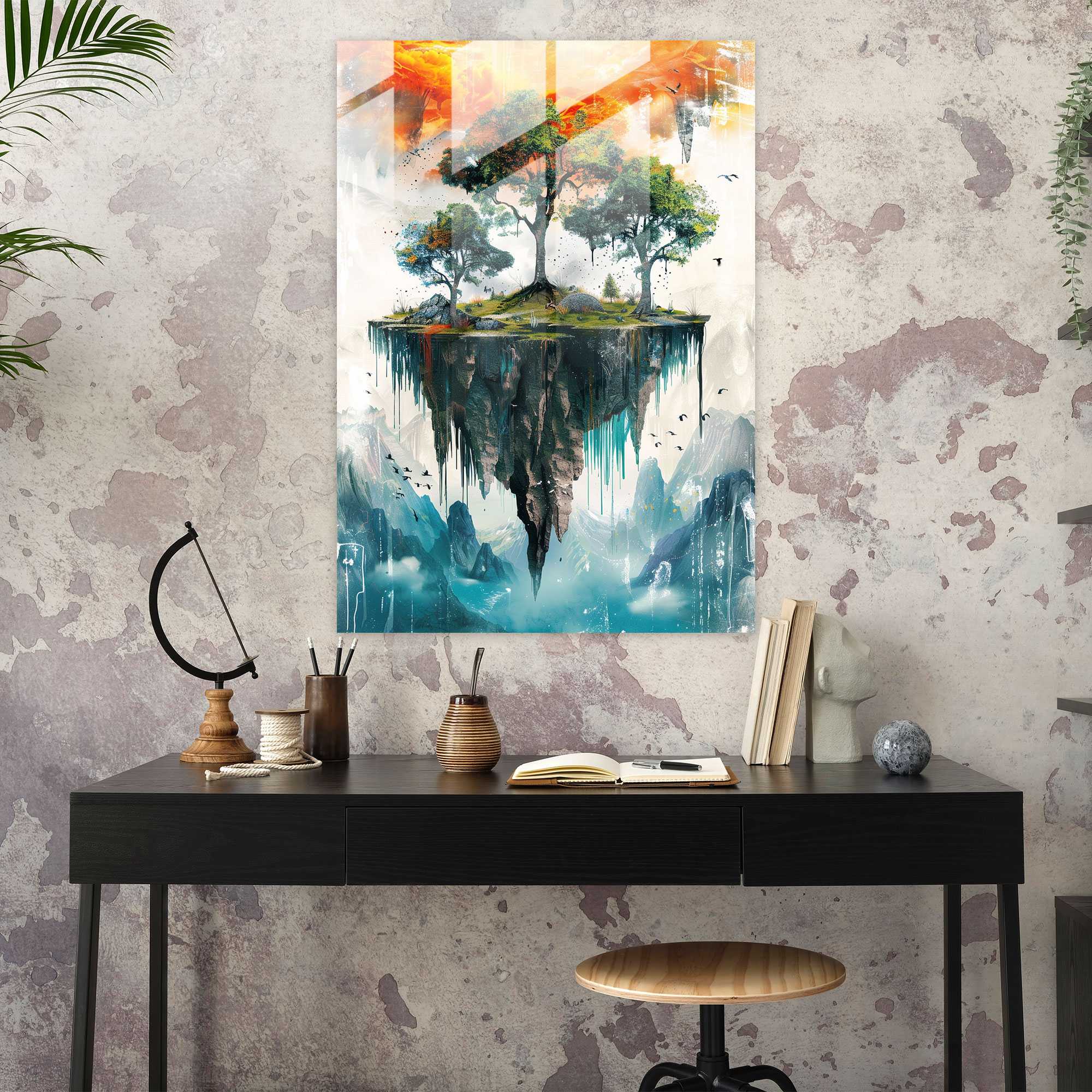 Ashvin Harrison Whimsical Glass Wall Art - Ashvin Harrison, Whimsical, Fantasy Landscape, Dreamy