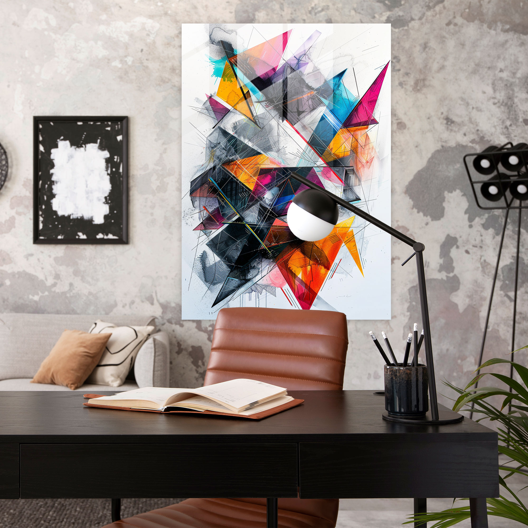 Ashvin Harrison Glass Print: Abstract Geometric Shapes - Ashvin Harrison, Home Decoration, Glass Print, Modern Art