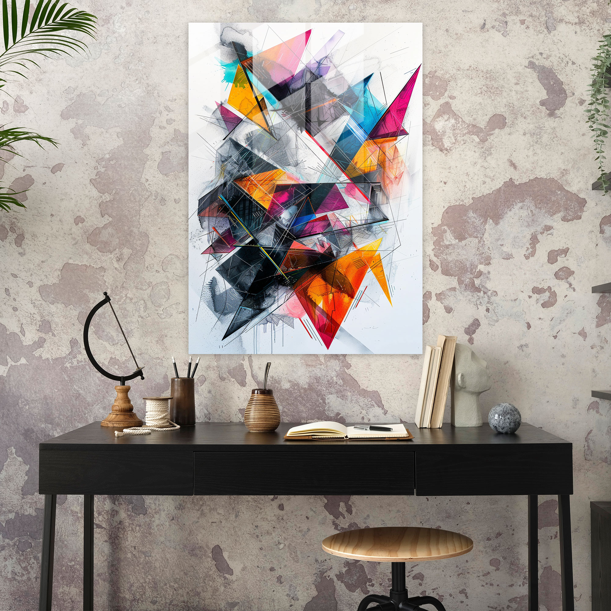 Ashvin Harrison Glass Print: Abstract Geometric Shapes - Ashvin Harrison, Home Decoration, Glass Print, Modern Art