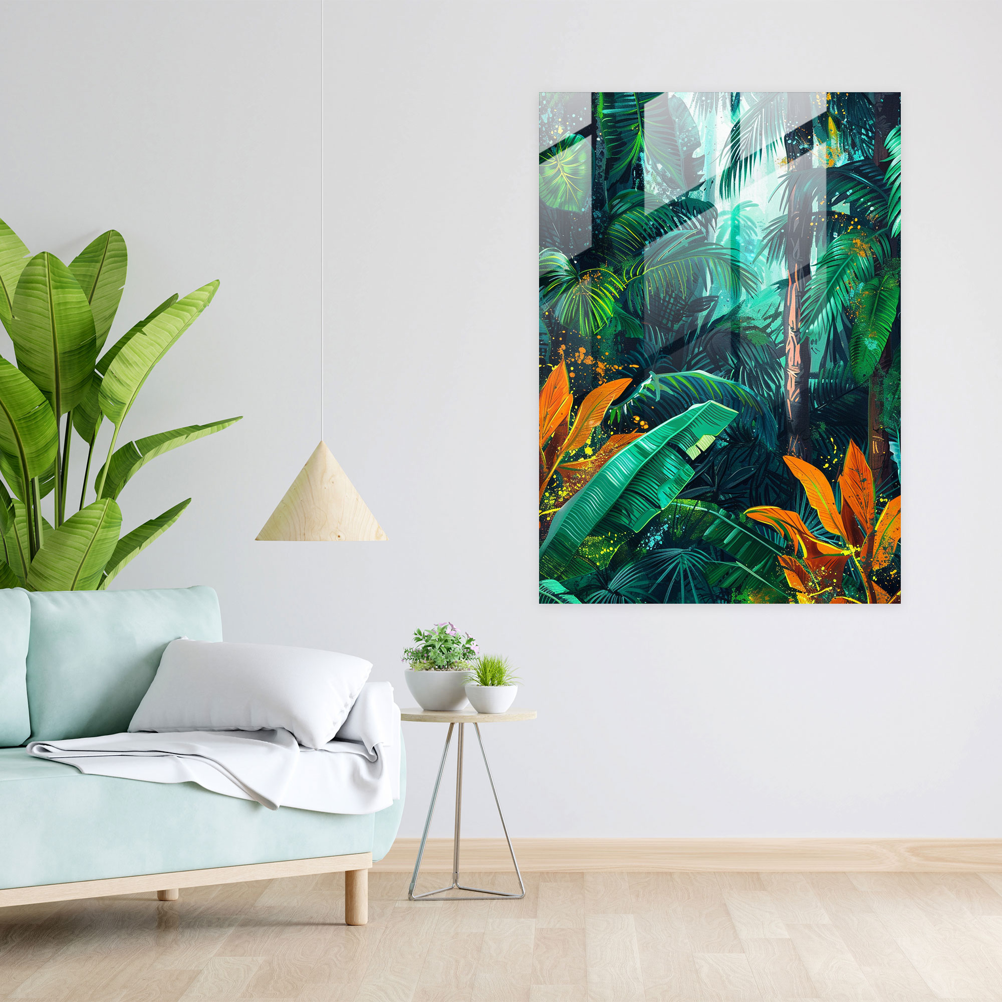 Ashvin Harrison Glass Wall Art: Tropical Jungle - Ashvin Harrison, Glass Art, Ashvin Harrison, Glass Wall Art