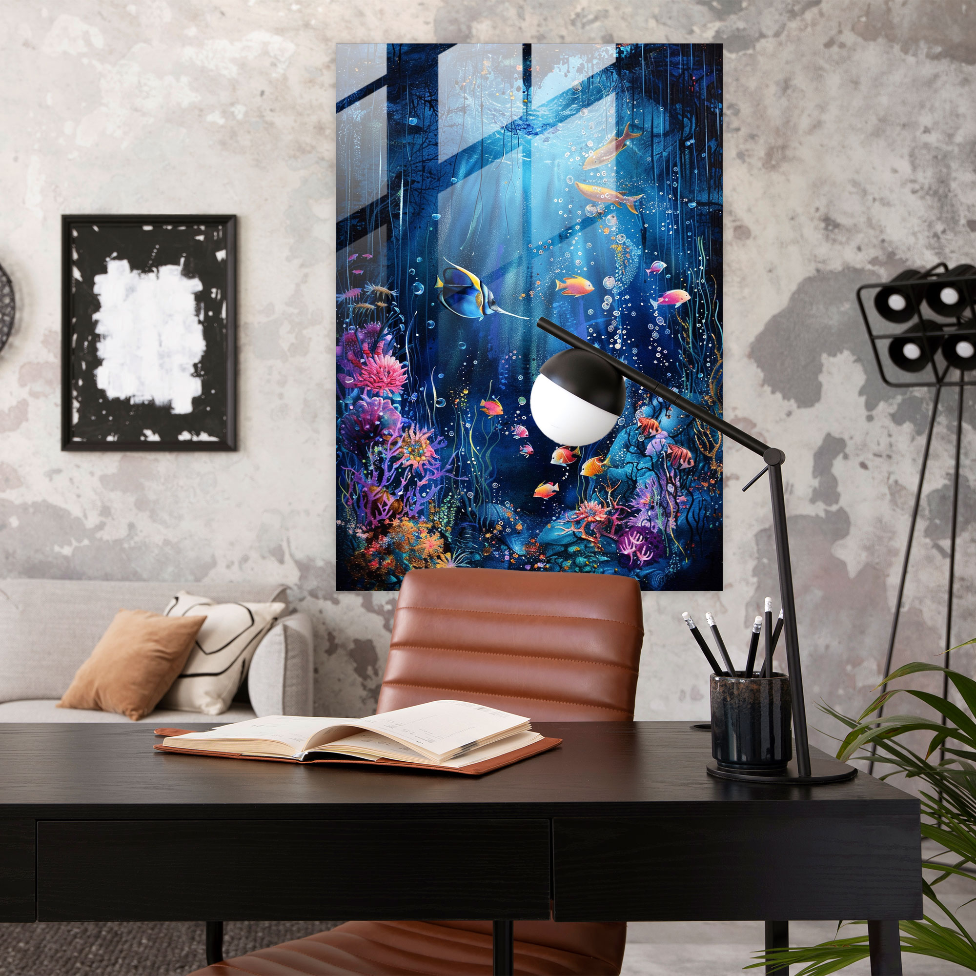 Ashvin Harrison Wall Decoration: Underwater Scene - Ashvin Harrison, Glass Art, Modern Art, Ashvin Harrison