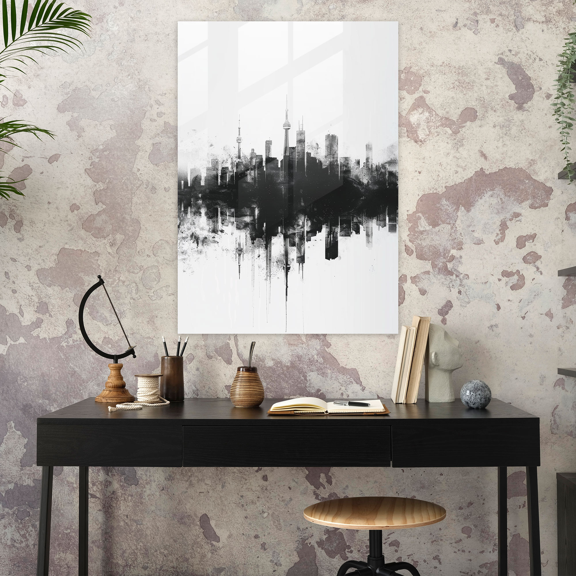 Ashvin Harrison Glass Print: City Skyline - Ashvin Harrison, Glass Print, Modern Art, Ashvin Harrison