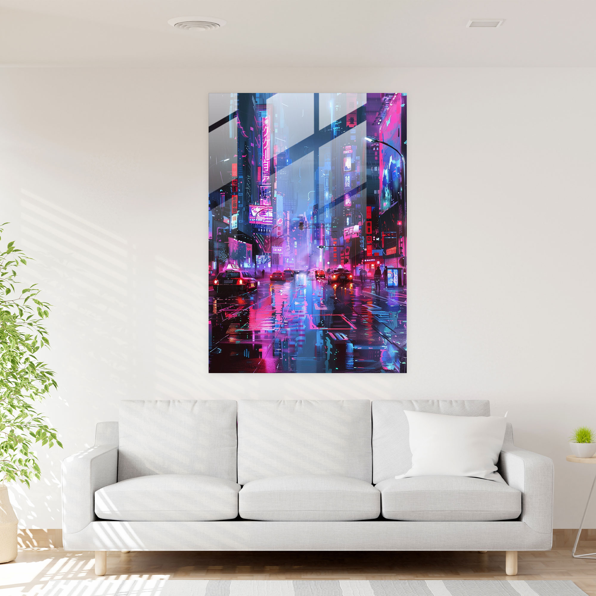 Ashvin Harrison Wall Decoration: Futuristic Cityscape - Ashvin Harrison, Glass Art, Ashvin Harrison, Modern Art