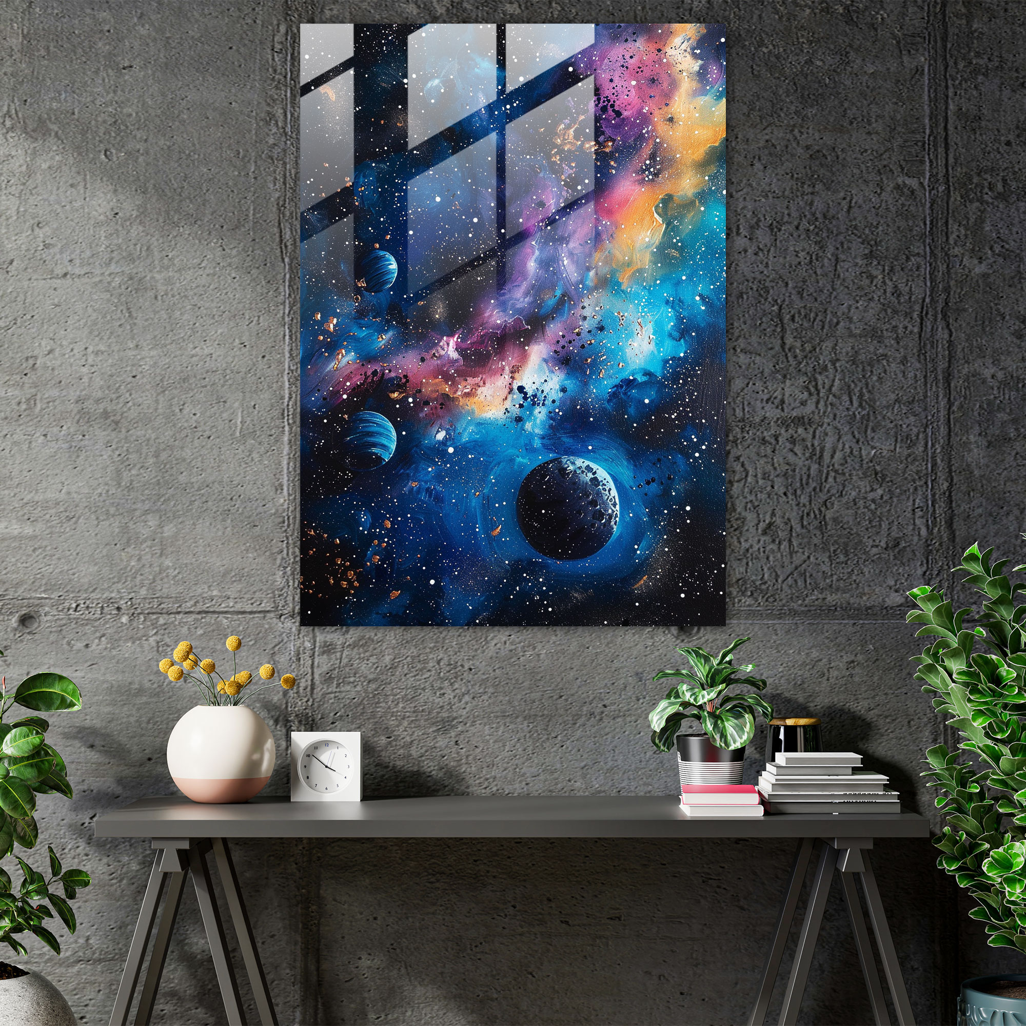Ashvin Harrison Glass Print: Celestial Galaxy - Ashvin Harrison, Glass Wall Art, Glass Print, Ashvin Harrison