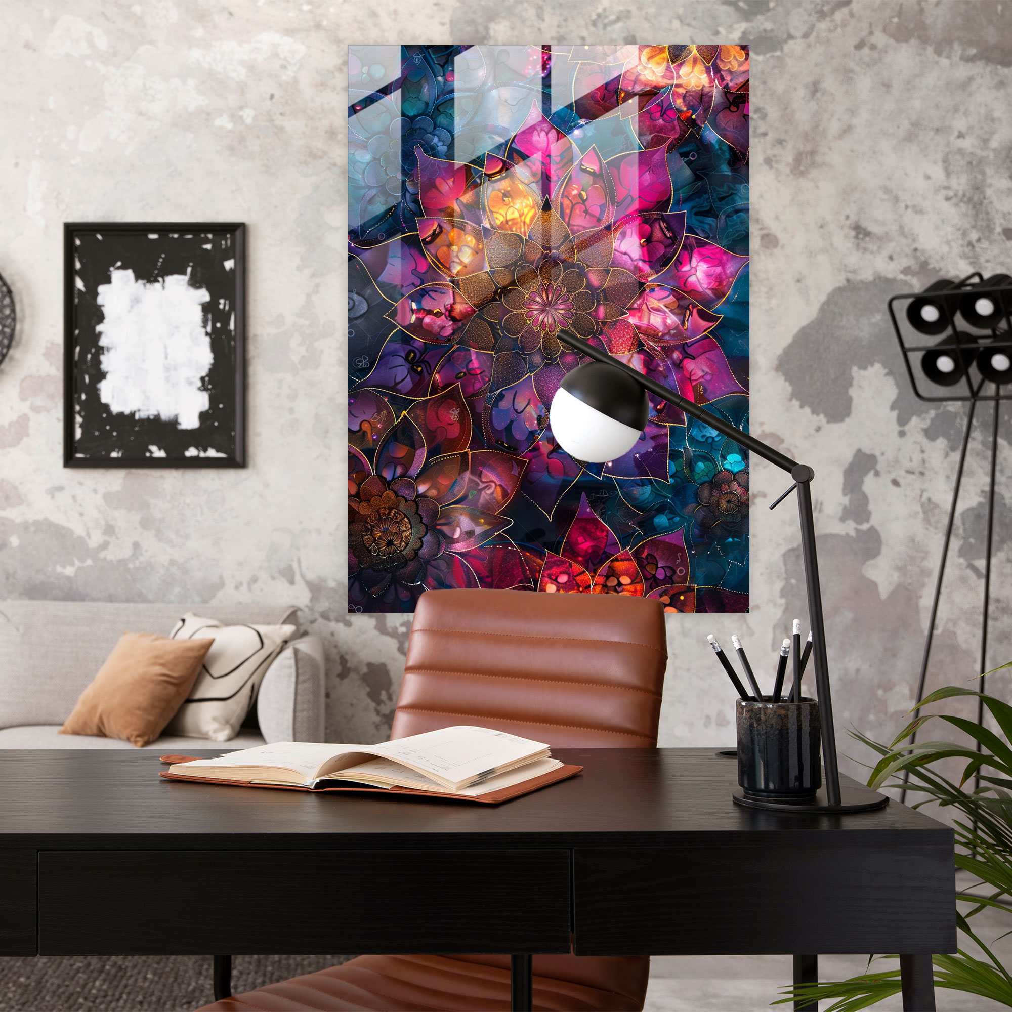 Ashvin Harrison Glass Print - Intricate Mandala Patterns In Rich Jewel Tones - Ashvin Harrison, Glass Print, Home Decoration, Ashvin Harrison