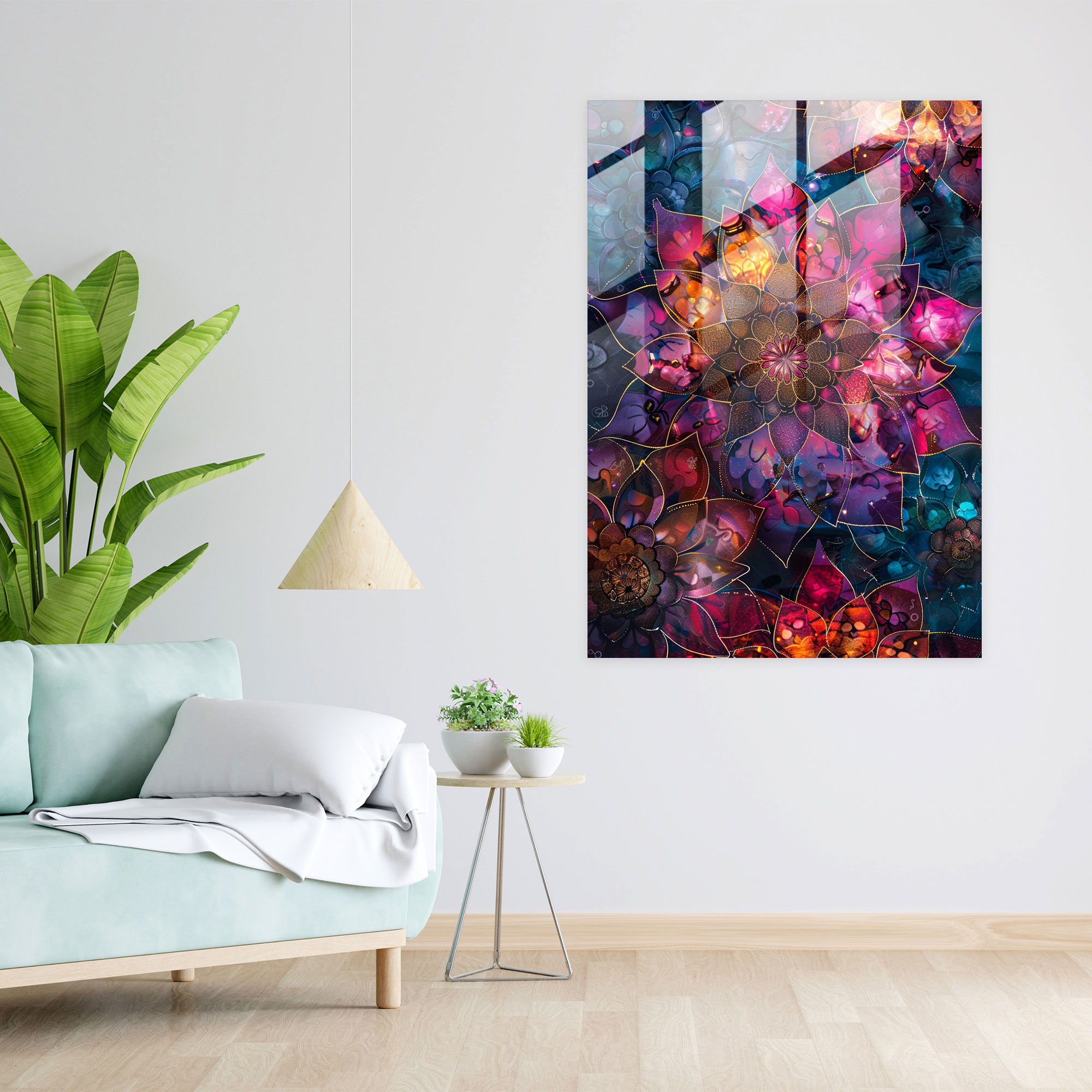 Ashvin Harrison Glass Print - Intricate Mandala Patterns In Rich Jewel Tones - Ashvin Harrison, Glass Print, Home Decoration, Ashvin Harrison