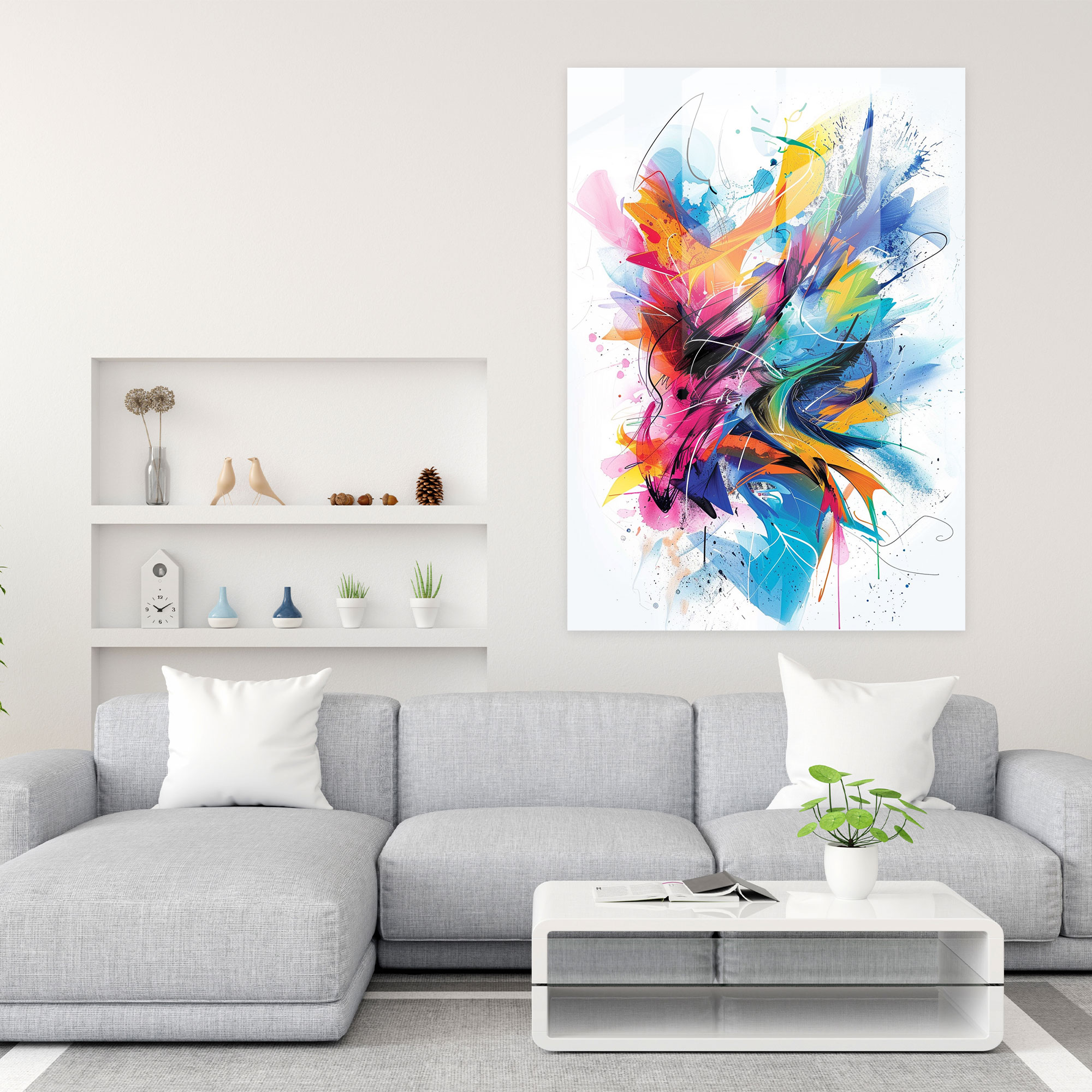 Ashvin Harrison Wall Decoration Colorful Abstract Shapes - Ashvin Harrison, Abstract Art, Wall Decoration, Glass Print