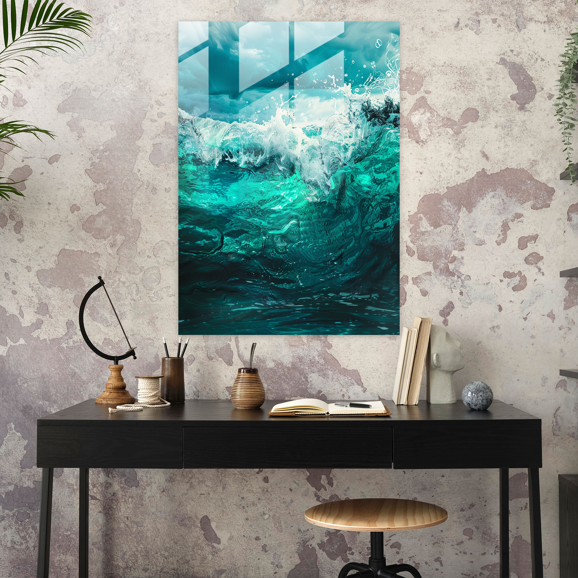 Ashvin Harrison Glass Print Abstract Underwater Scene - Ashvin Harrison, Ashvin Harrison, Underwater Art, Home Decoration