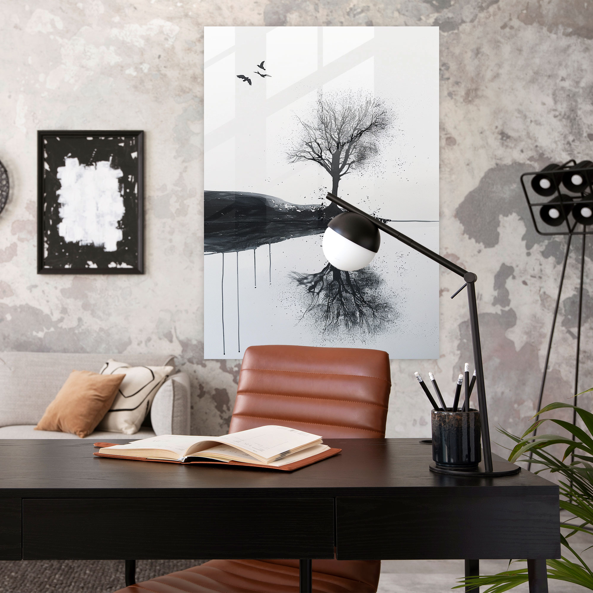 Ashvin Harrison Glass Wall Art: Minimalist Landscape - Ashvin Harrison, Modern Art, Ashvin Harrison, Glass Art