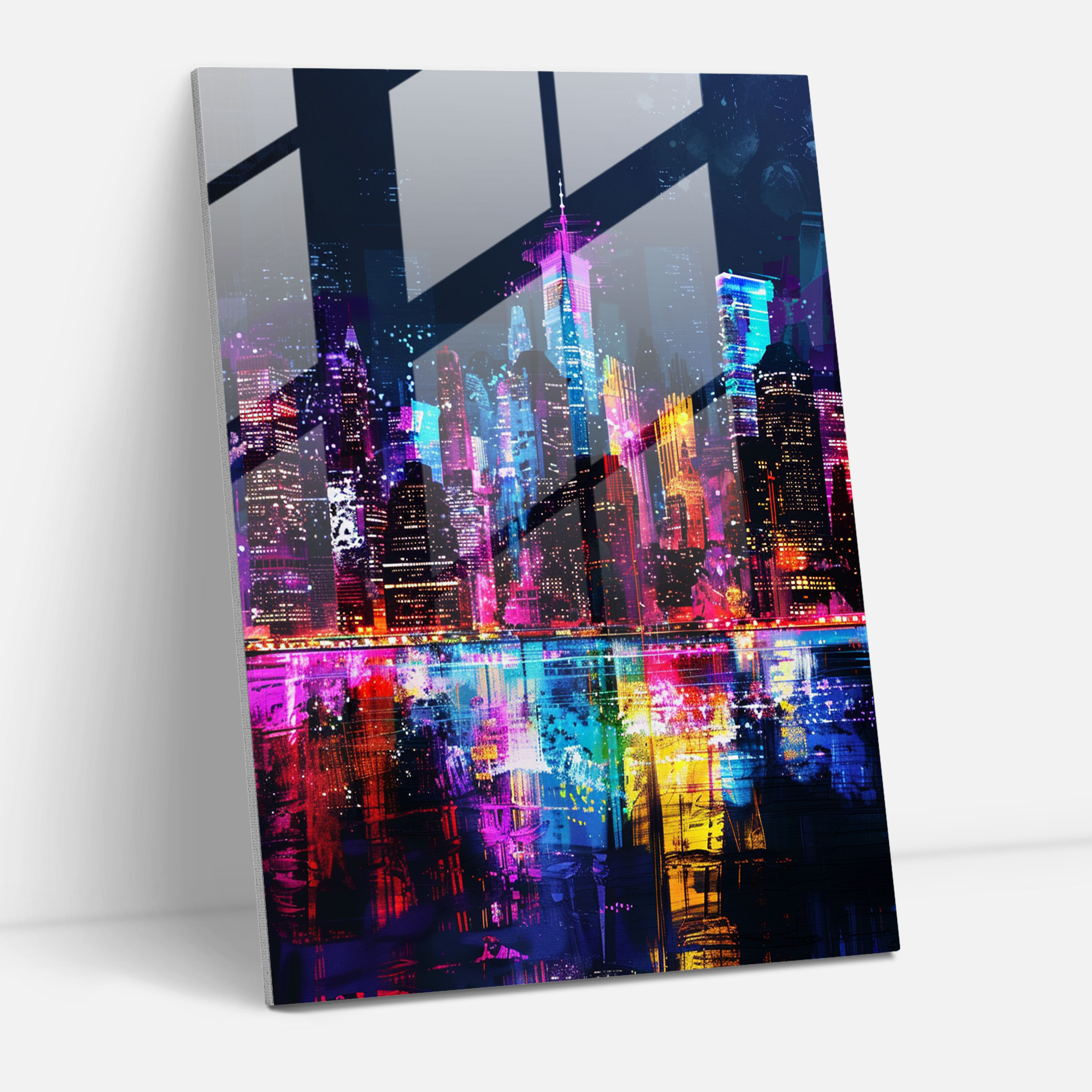 Ashvin Harrison Wall Decoration - City Skyline At Night - Ashvin Harrison, Wall Decoration, Modern Art, Ashvin Harrison