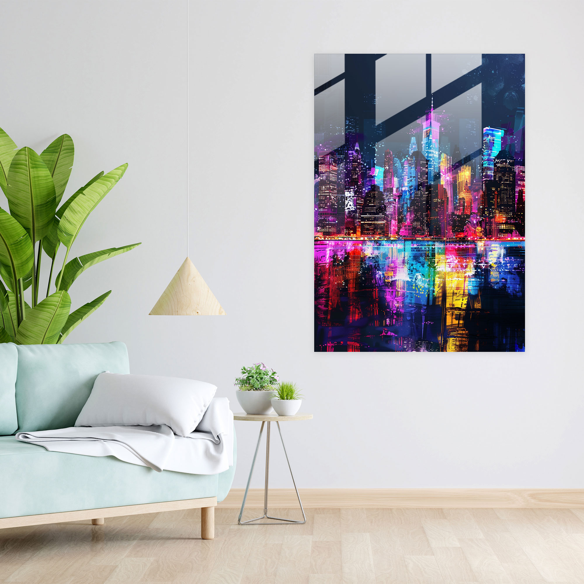 Ashvin Harrison Wall Decoration - City Skyline At Night - Ashvin Harrison, Wall Decoration, Modern Art, Ashvin Harrison