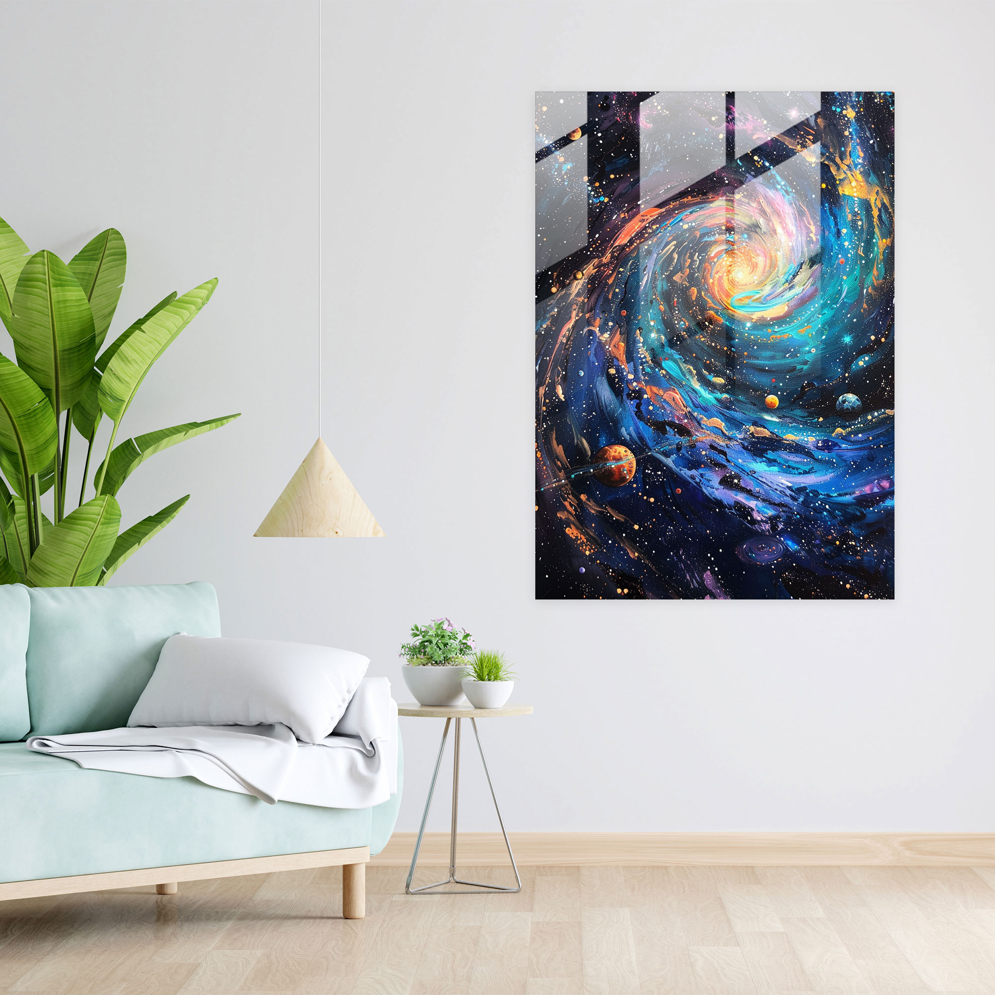Ashvin Harrison Glass Print - Celestial Galaxy - Ashvin Harrison, Glass Wall Art, Modern Art, Ashvin Harrison
