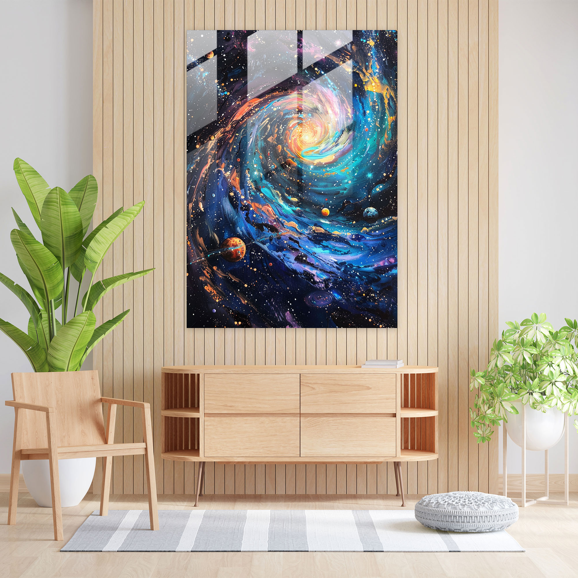 Ashvin Harrison Glass Print - Celestial Galaxy - Ashvin Harrison, Glass Wall Art, Modern Art, Ashvin Harrison