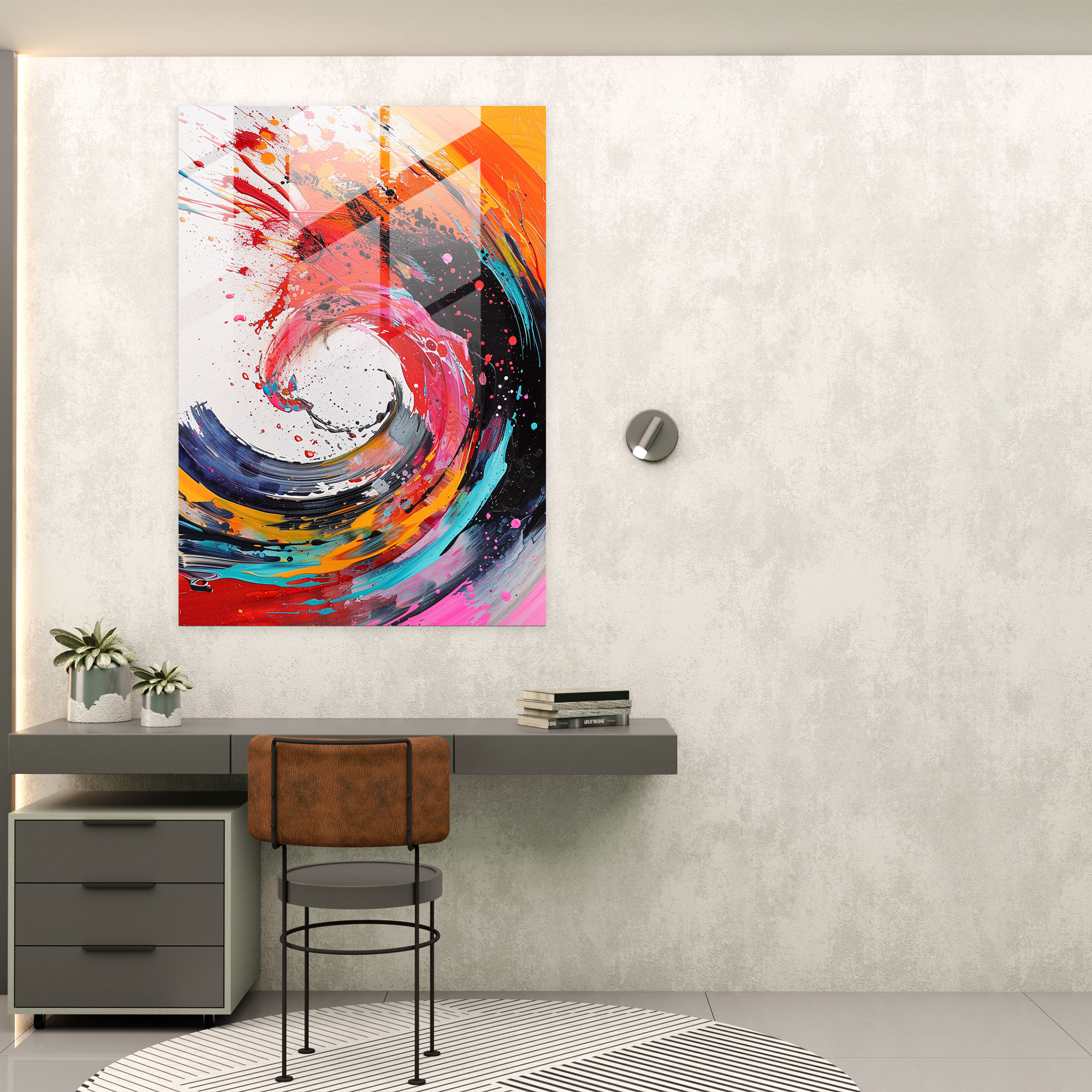 Ashvin Harrison Wall Decoration - Dynamic Abstract Composition - Ashvin Harrison, Glass Art, Ashvin Harrison, Wall Decoration