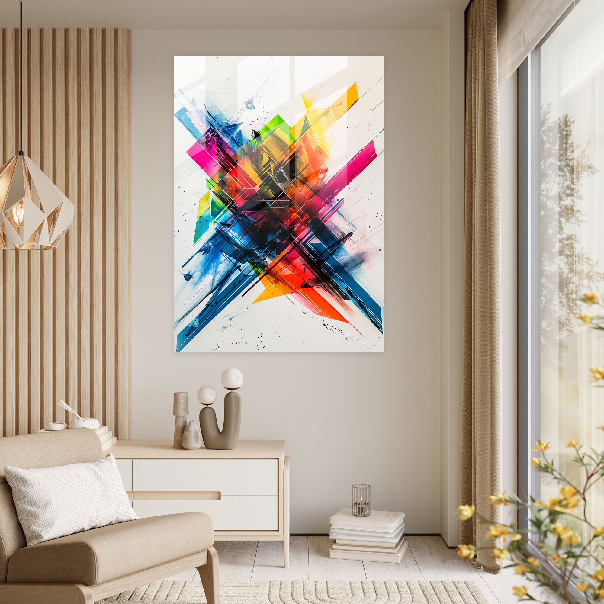 Geometric Harmony Glass Art - Ashvin Harrison, Glass Art, Abstract Geometric Shapes, Ashvin Harrison