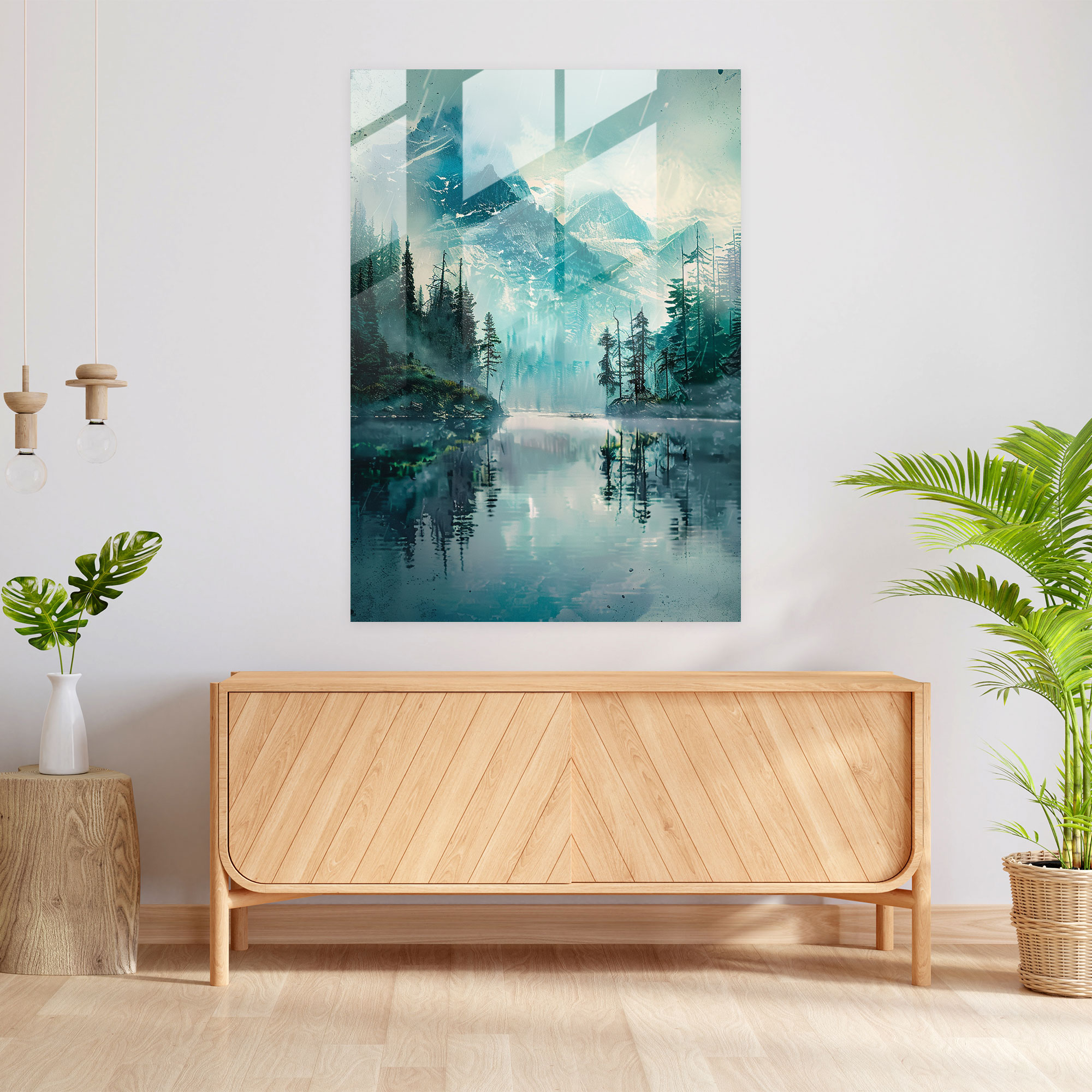 Ashvin Harrison Glass Wall Art: Mountain Landscape Glass Print - Ashvin Harrison, Modern Art, Home Decoration, Mountain Landscape
