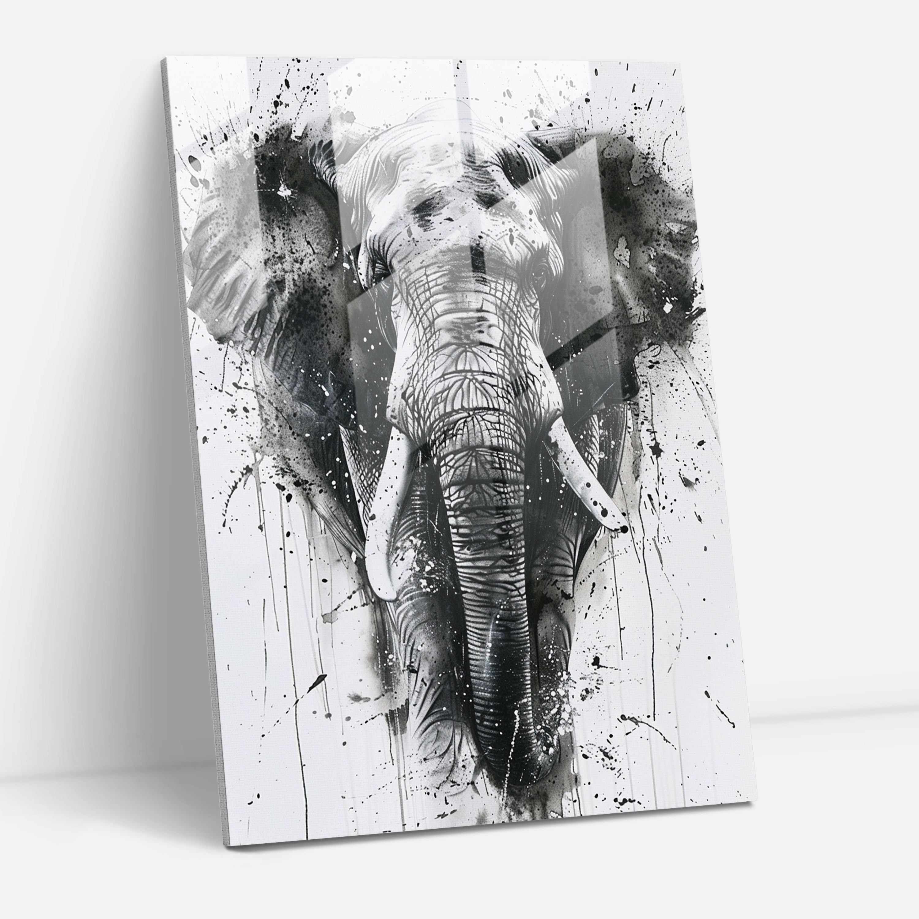 Ashvin Harrison Glass Wall Art: Elephant Portrait Glass Print - Ashvin Harrison, Home Decoration, Wall Decoration, Glass Print