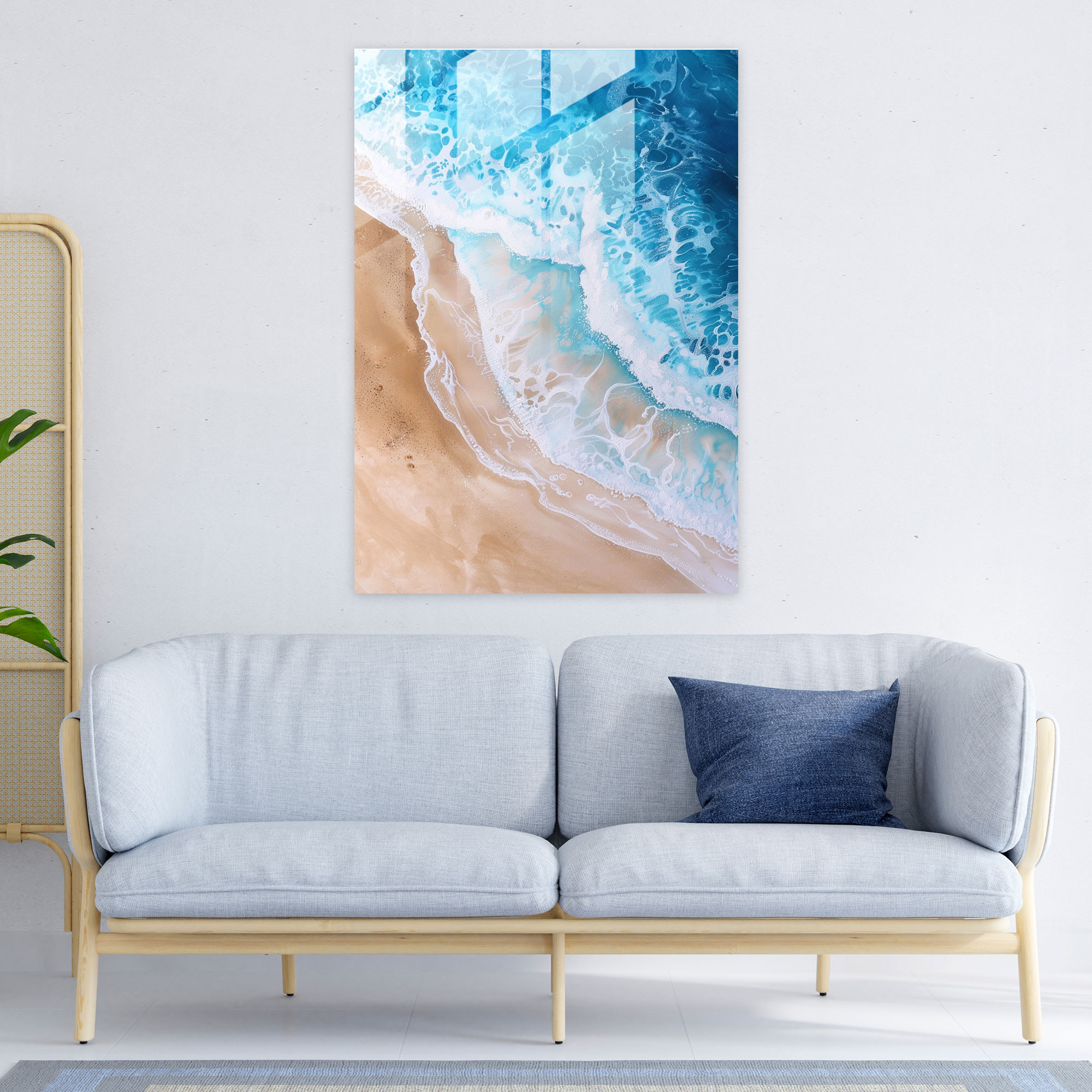 Ashvin Harrison Glass Wall Art: Beach Landscape Glass Print - Ashvin Harrison, Glass Wall Art, Beach Landscape, Wall Decoration