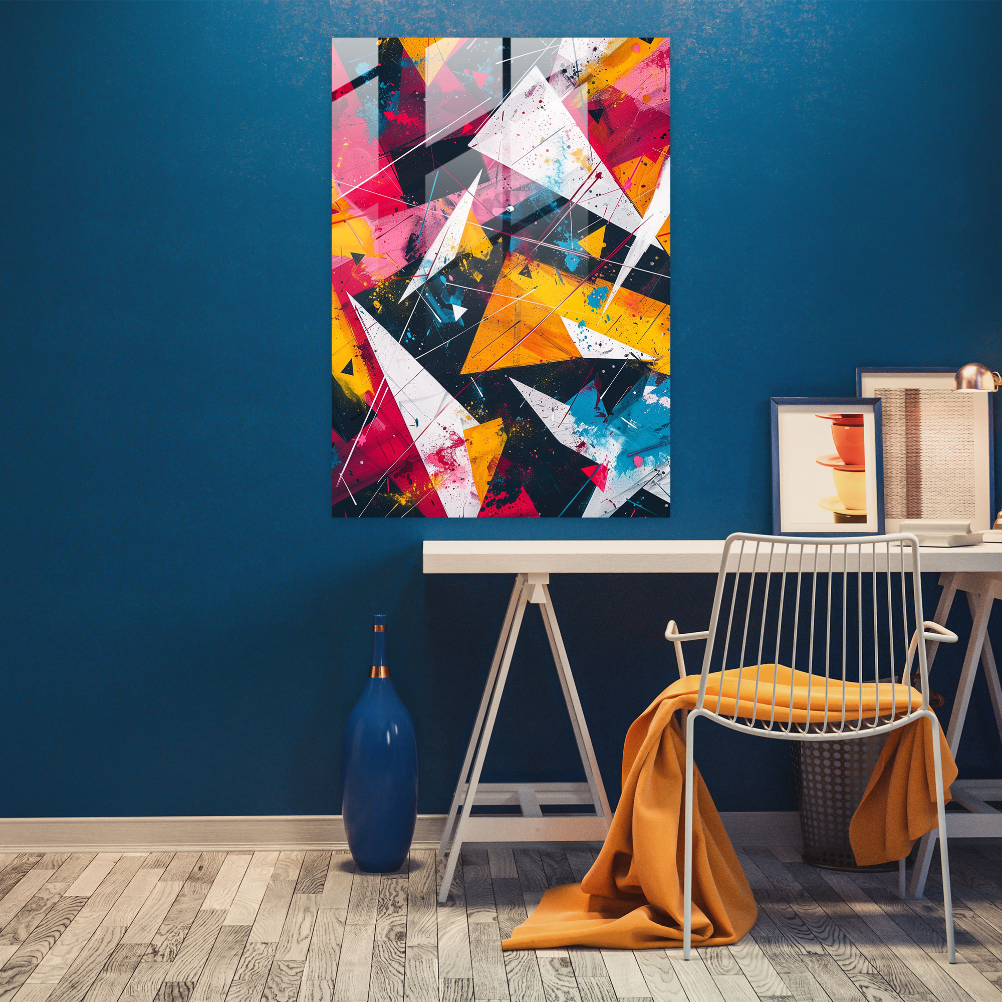 Ashvin Harrison Glass Wall Art: Geometric Pattern Glass Print - Ashvin Harrison, Home Decoration, Ashvin Harrison, Glass Print