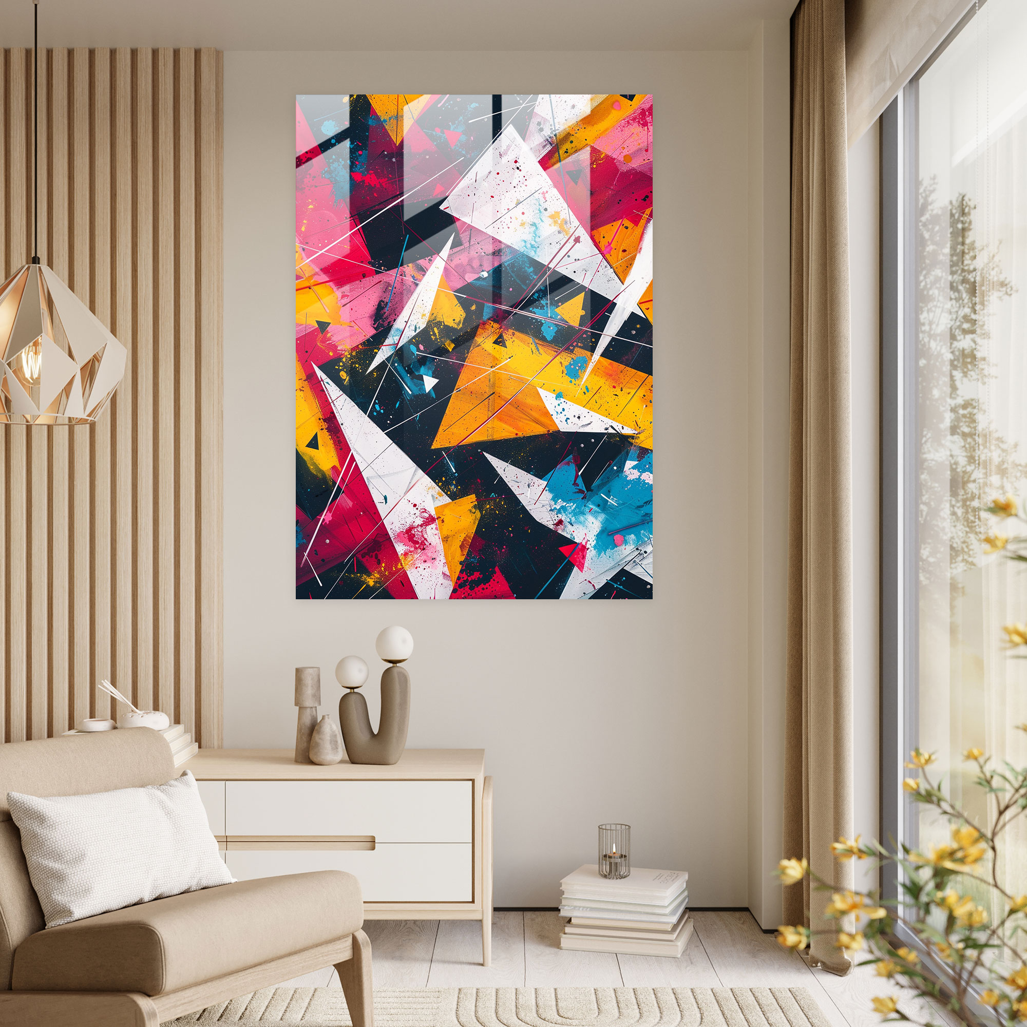 Ashvin Harrison Glass Wall Art: Geometric Pattern Glass Print - Ashvin Harrison, Home Decoration, Ashvin Harrison, Glass Print