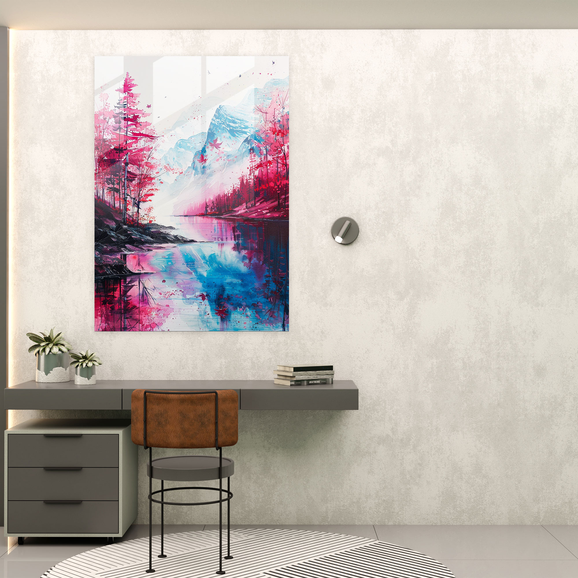 Ashvin Harrison Glass Wall Art: Watercolor Landscape Glass Print - Ashvin Harrison, Glass Print, Ashvin Harrison, Watercolor Landscape