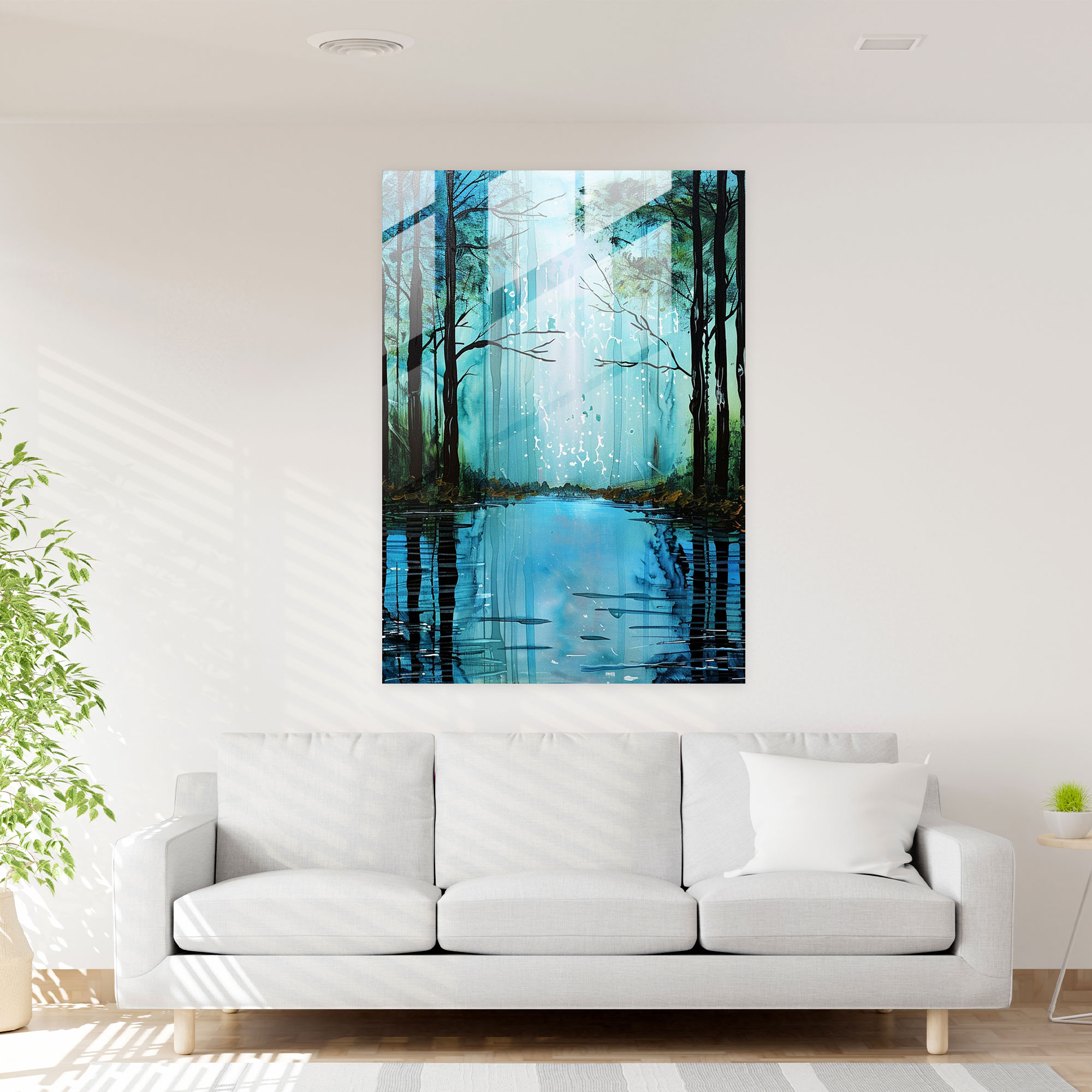 Ashvin Harrison Glass Wall Art: Forest Serenity - Ashvin Harrison, Glass Print, Serene, Glass Wall Art