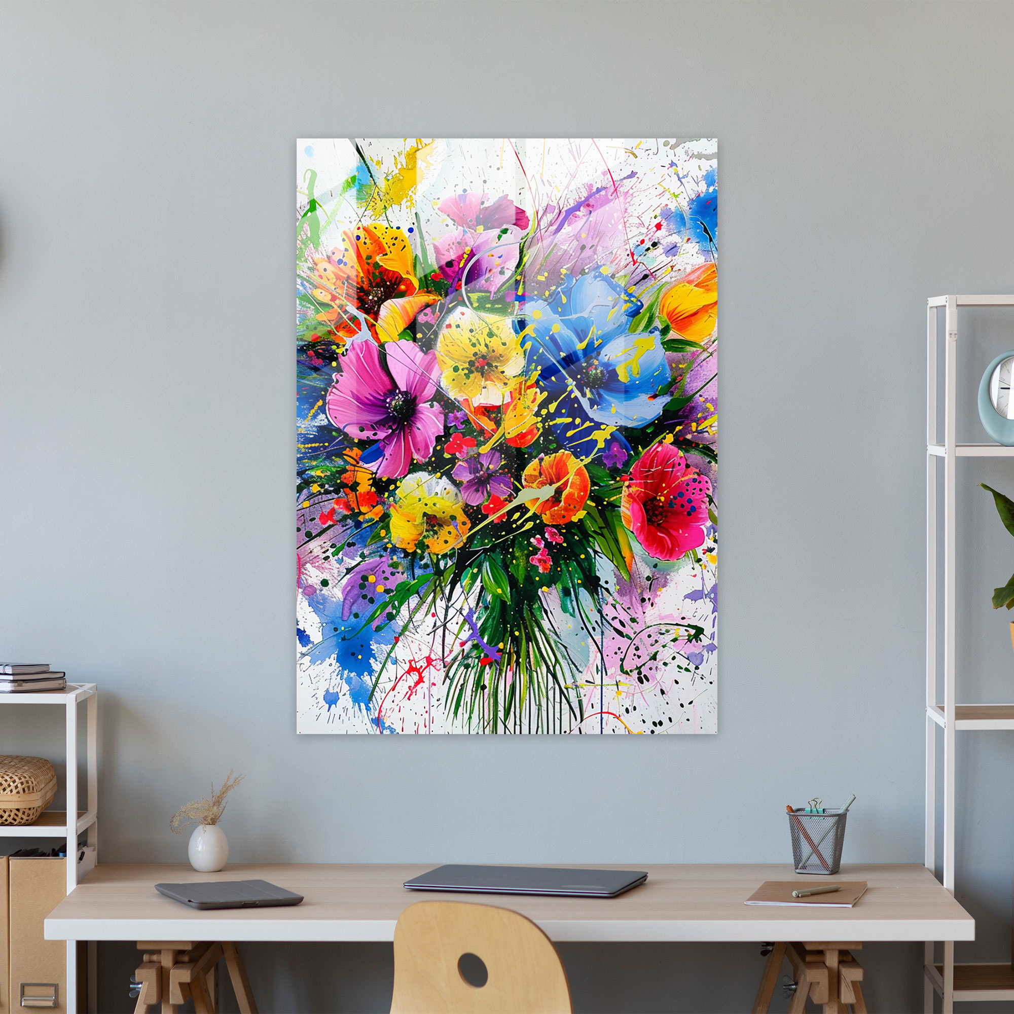Ashvin Harrison Glass Wall Art: Floral Elegance - Ashvin Harrison, Glass Wall Art, Ashvin Harrison, Elegance