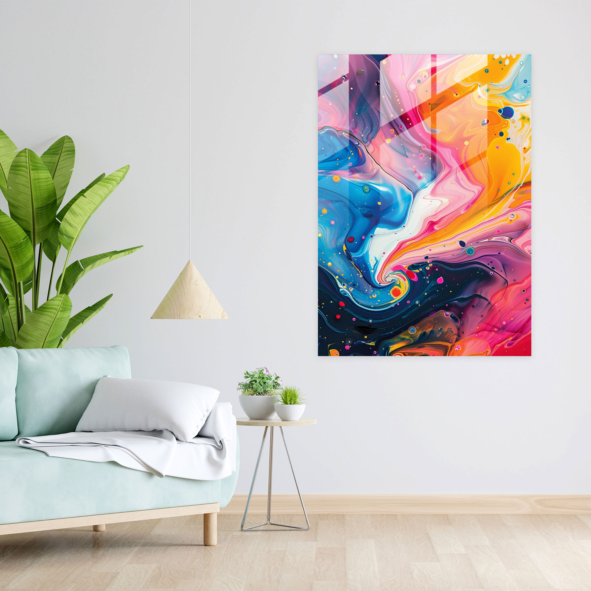Ashvin Harrison Abstract Swirls Glass Print - Ashvin Harrison, Wall Decoration, Glass Wall Art, Glass Print