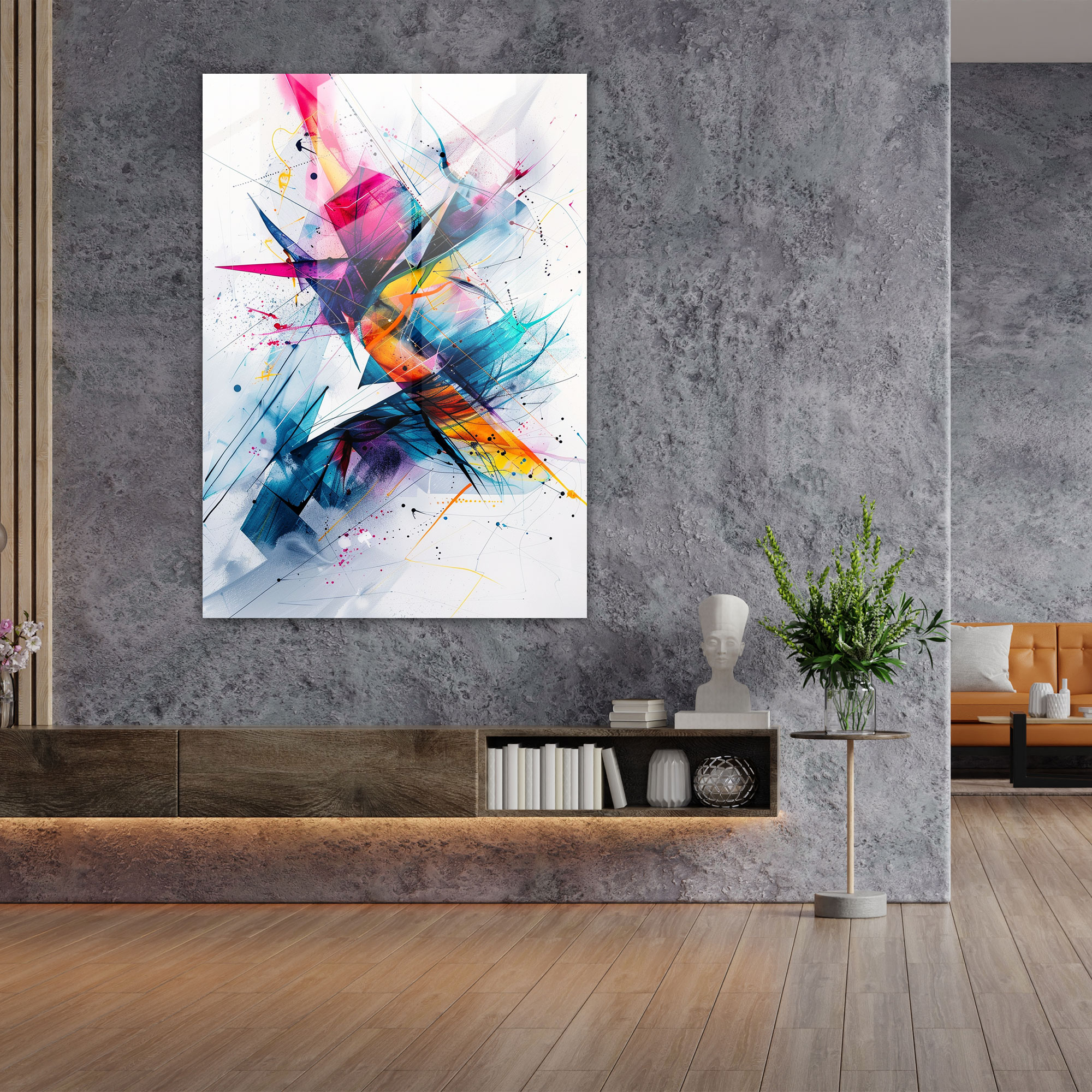 Ashvin Harrison Glass Print - Abstract Geometric - Ashvin Harrison, Modern Art, Wall Decoration, Glass Print