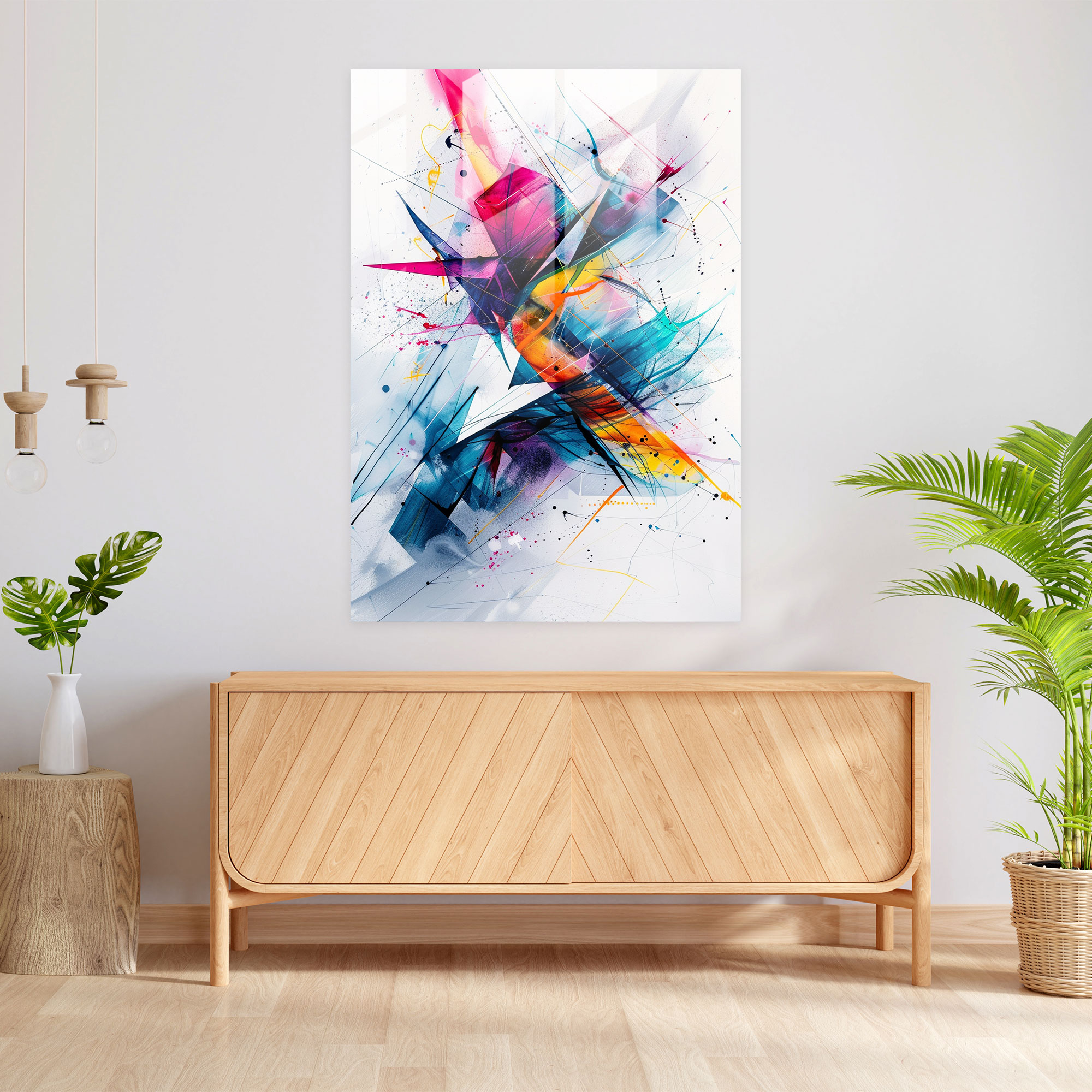 Ashvin Harrison Glass Print - Abstract Geometric - Ashvin Harrison, Modern Art, Wall Decoration, Glass Print
