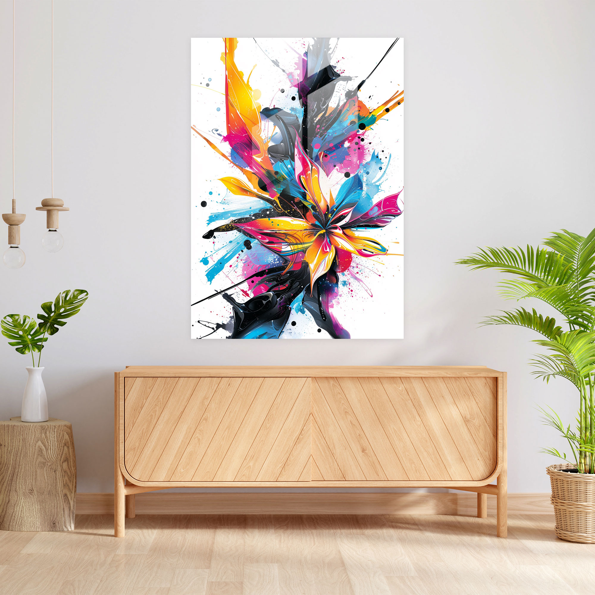 Ashvin Harrison Glass Print - Colorful Abstract - Ashvin Harrison, Glass Wall Art, Modern Art, Home Decoration