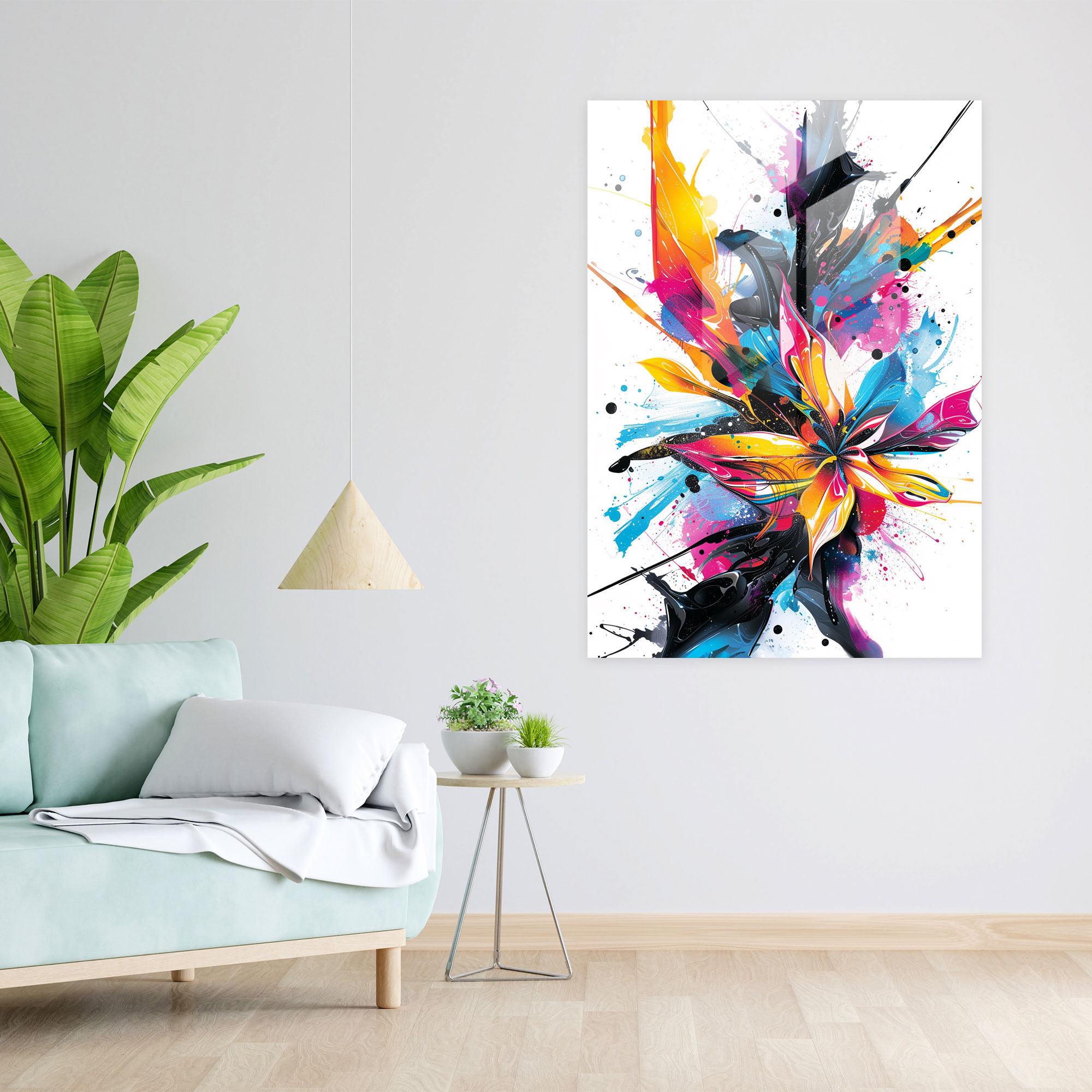 Ashvin Harrison Glass Print - Colorful Abstract - Ashvin Harrison, Glass Wall Art, Modern Art, Home Decoration