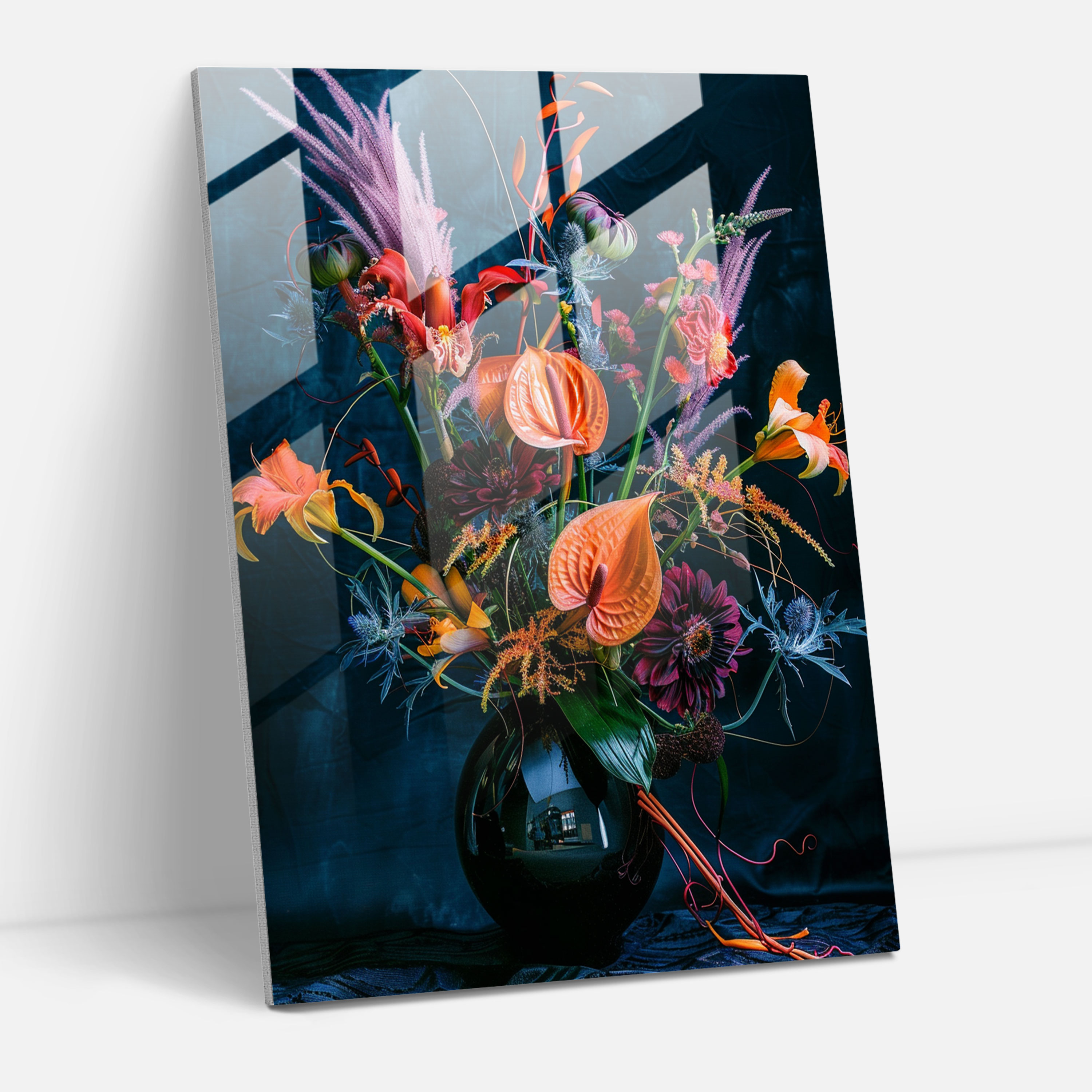 Ashvin Harrison Glass Print - Floral Arrangement - Ashvin Harrison, Glass Print, Wall Decoration, Glass Wall Art