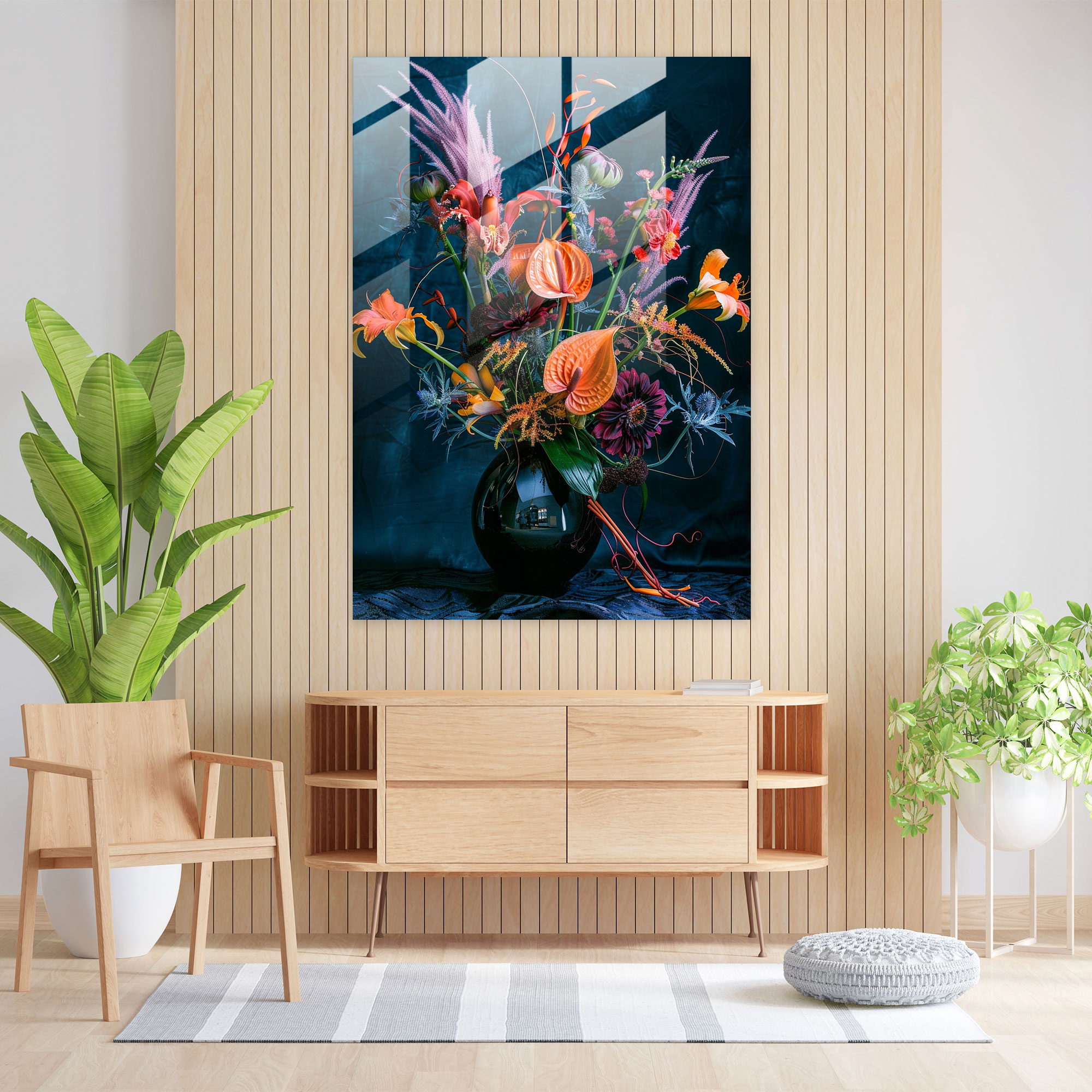 Ashvin Harrison Glass Print - Floral Arrangement - Ashvin Harrison, Glass Print, Wall Decoration, Glass Wall Art