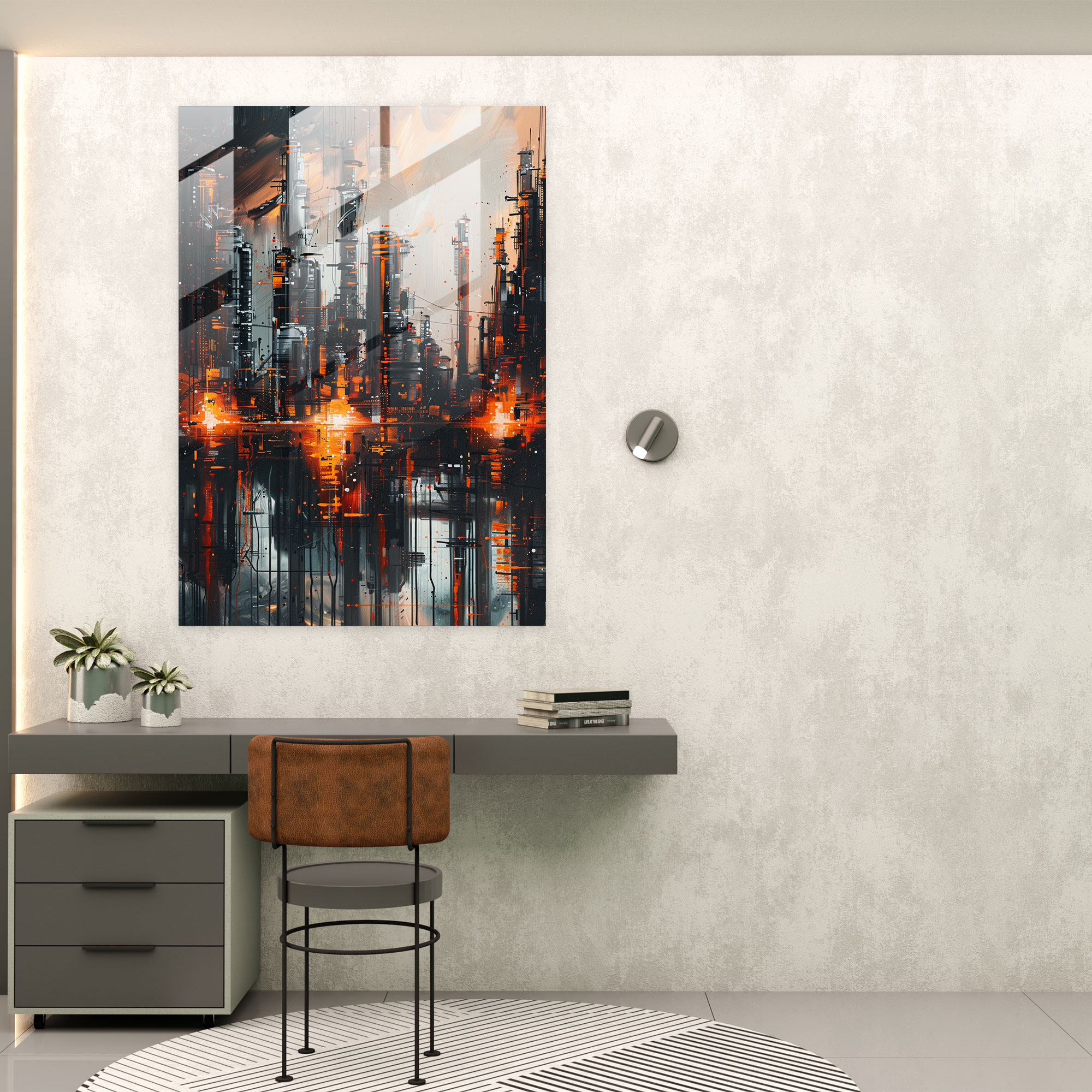 Ashvin Harrison Glass Print - Futuristic Cityscape - Ashvin Harrison, Glass Art, Home Decoration, Ashvin Harrison